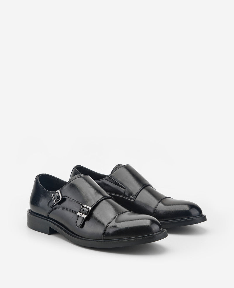 Kenneth Cole Reaction Shoes REACTION Leland Monk Strap Cap Toe Oxford scarpe nere