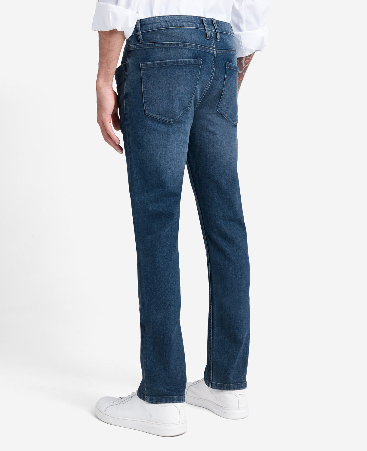 Kenneth Cole Reaction Clothing Slim-Fit Recycled Stretch Denim Jean jeans Leroy blu medio