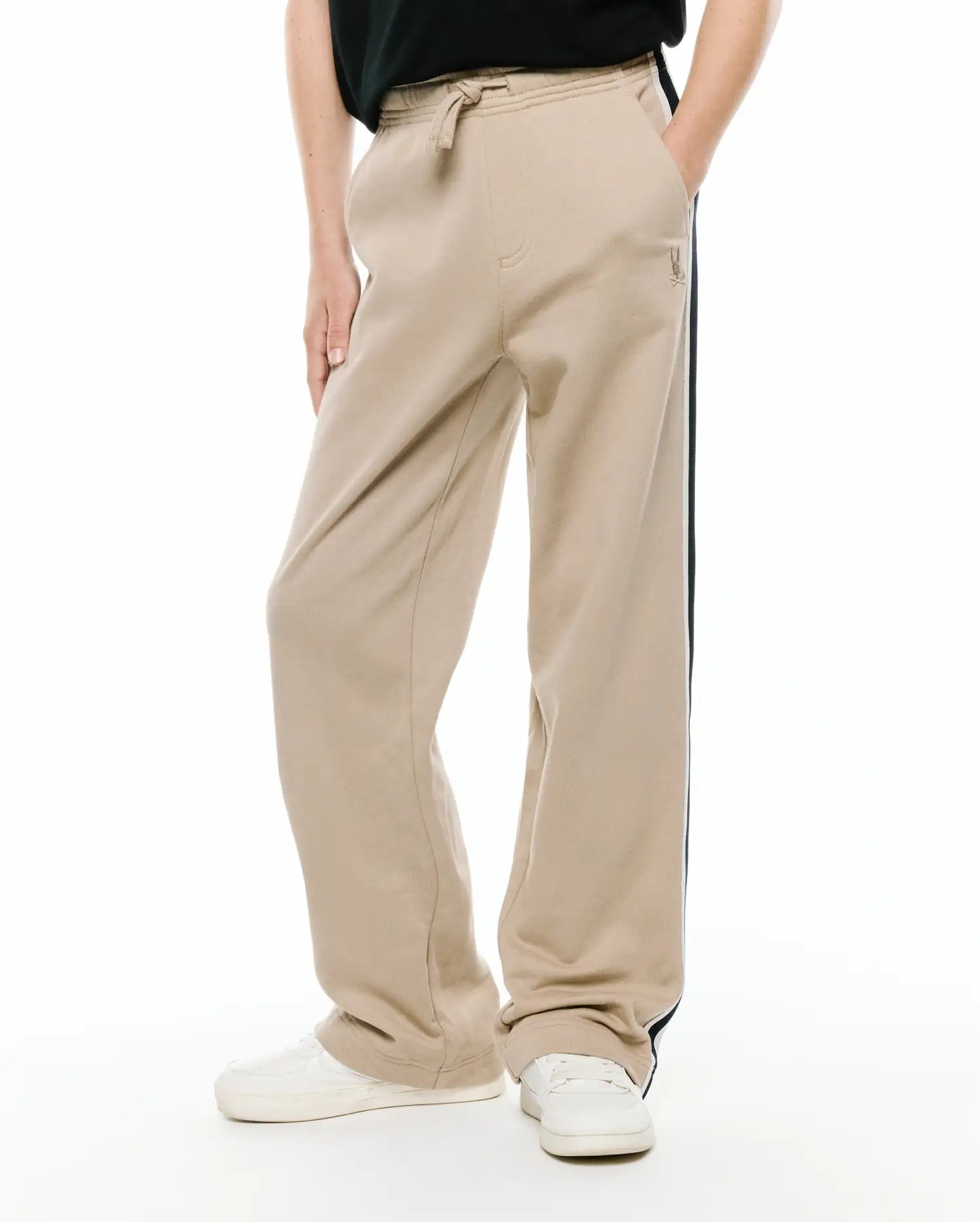 Psycho Bunny Kids Bottoms Ty French Terry Sweatpant pantaloni tuta beige