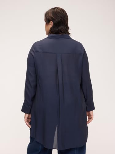 Fiorella Rubino Camicie e bluse Camicia in Georgette con Drappeggio a Doppio Strato camicia 46 Plus
