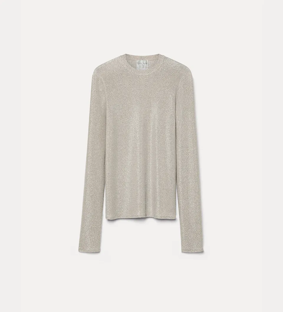 Forte top Lurex jersey crew-neck t-shirt t-shirt moon in lurex