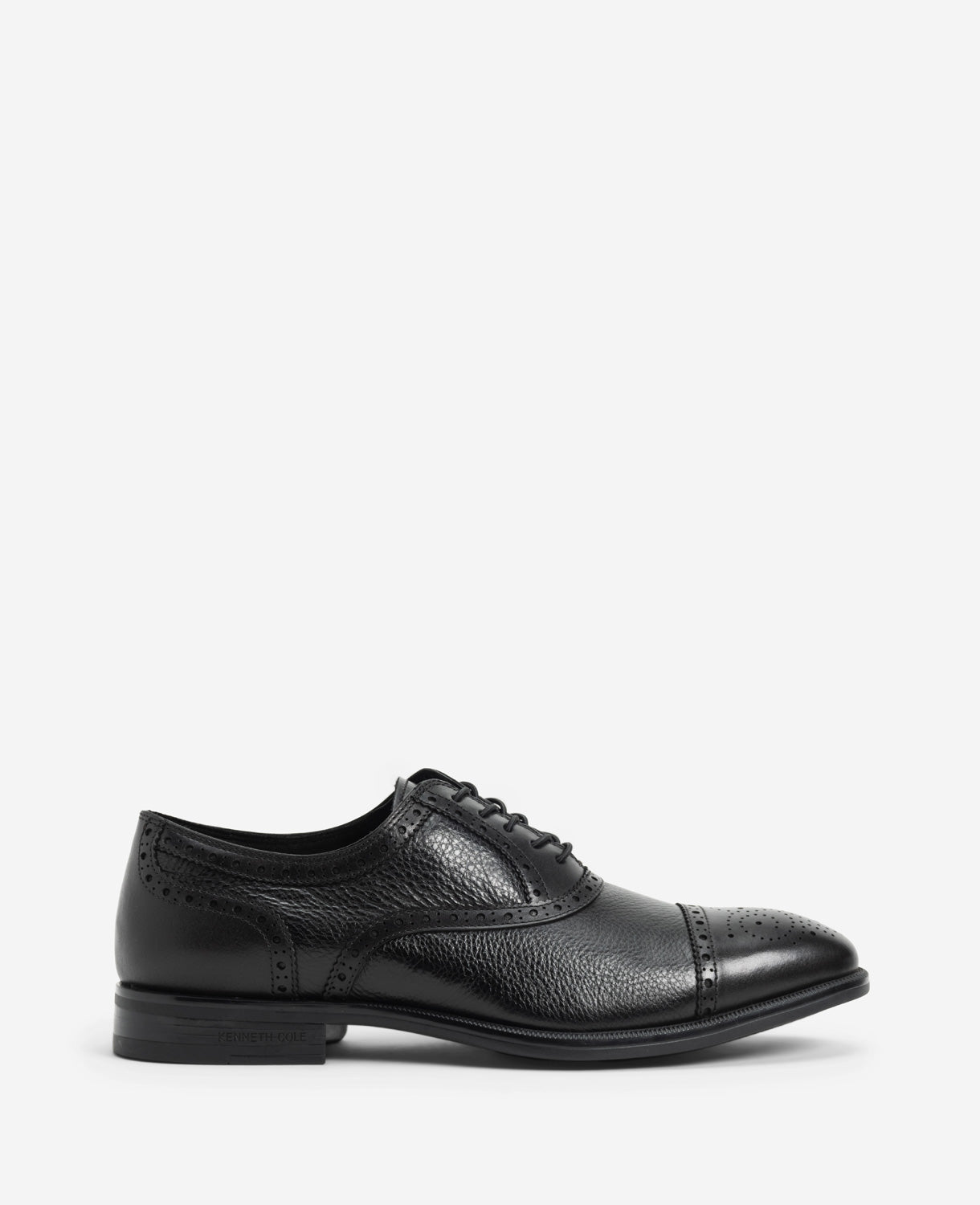 Kenneth Cole Reaction Shoes Futurepod Leather Lace-Up Oxford with Medallion Cap Toe scarpa nera