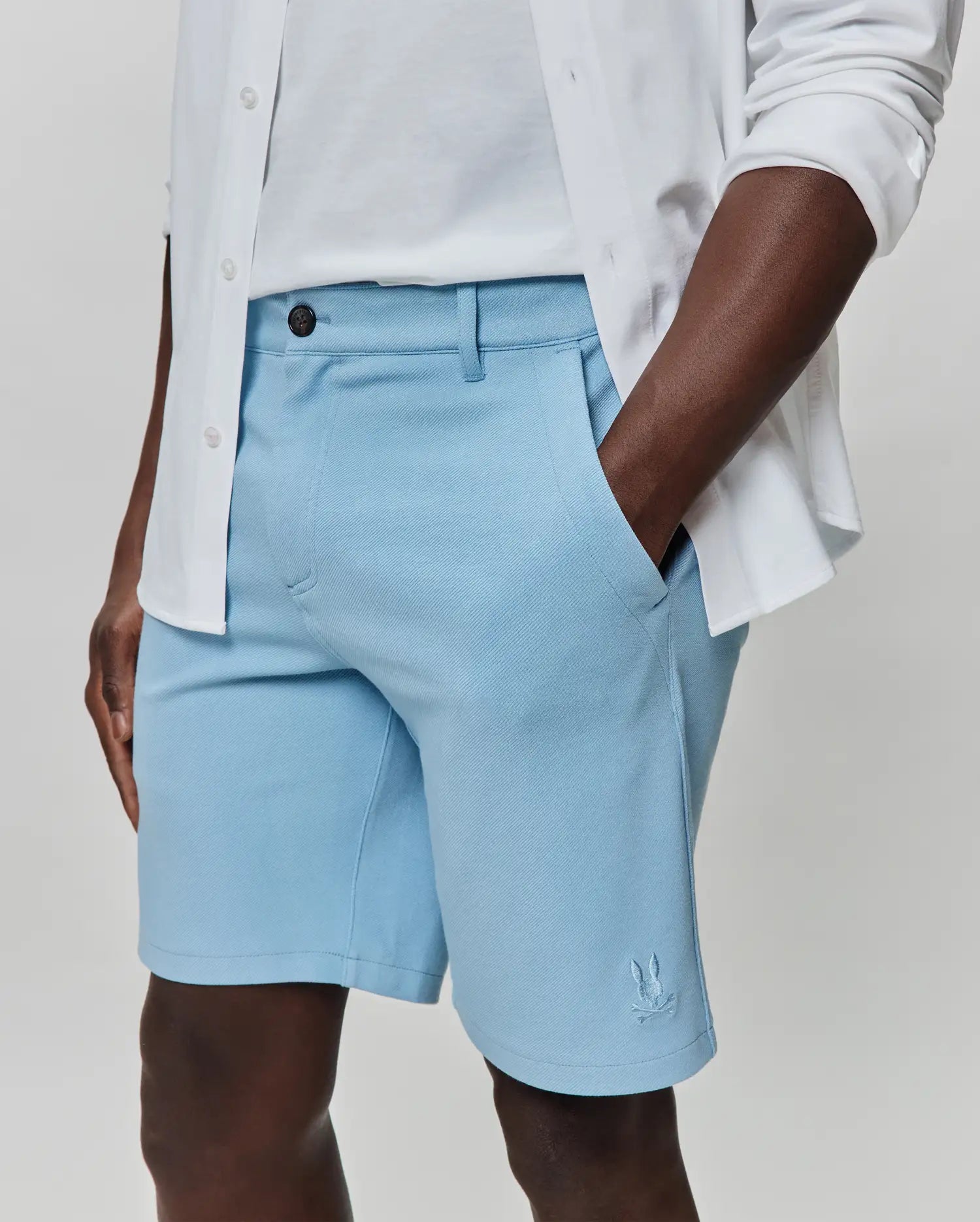 Psycho Bunny Shiro Twill Short 8 1/2" MB0700033 bermuda blu Glacier Lake 407 in viscosa