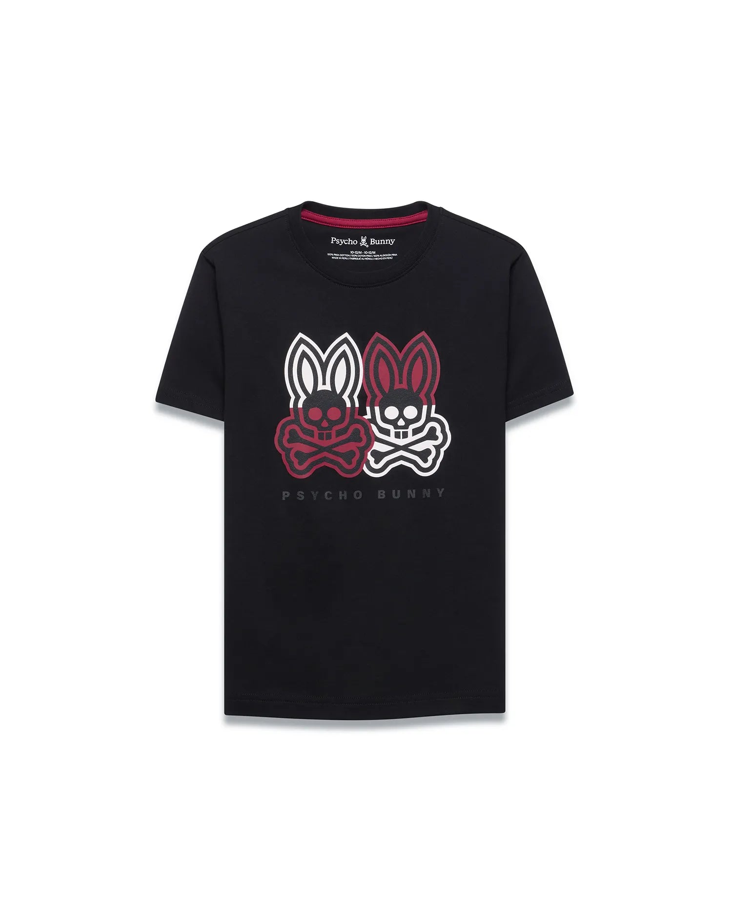 Psycho Bunny Kids Tees Ledger Graphic Tee KT0200258 t-shirt nera bambini cotone Pima