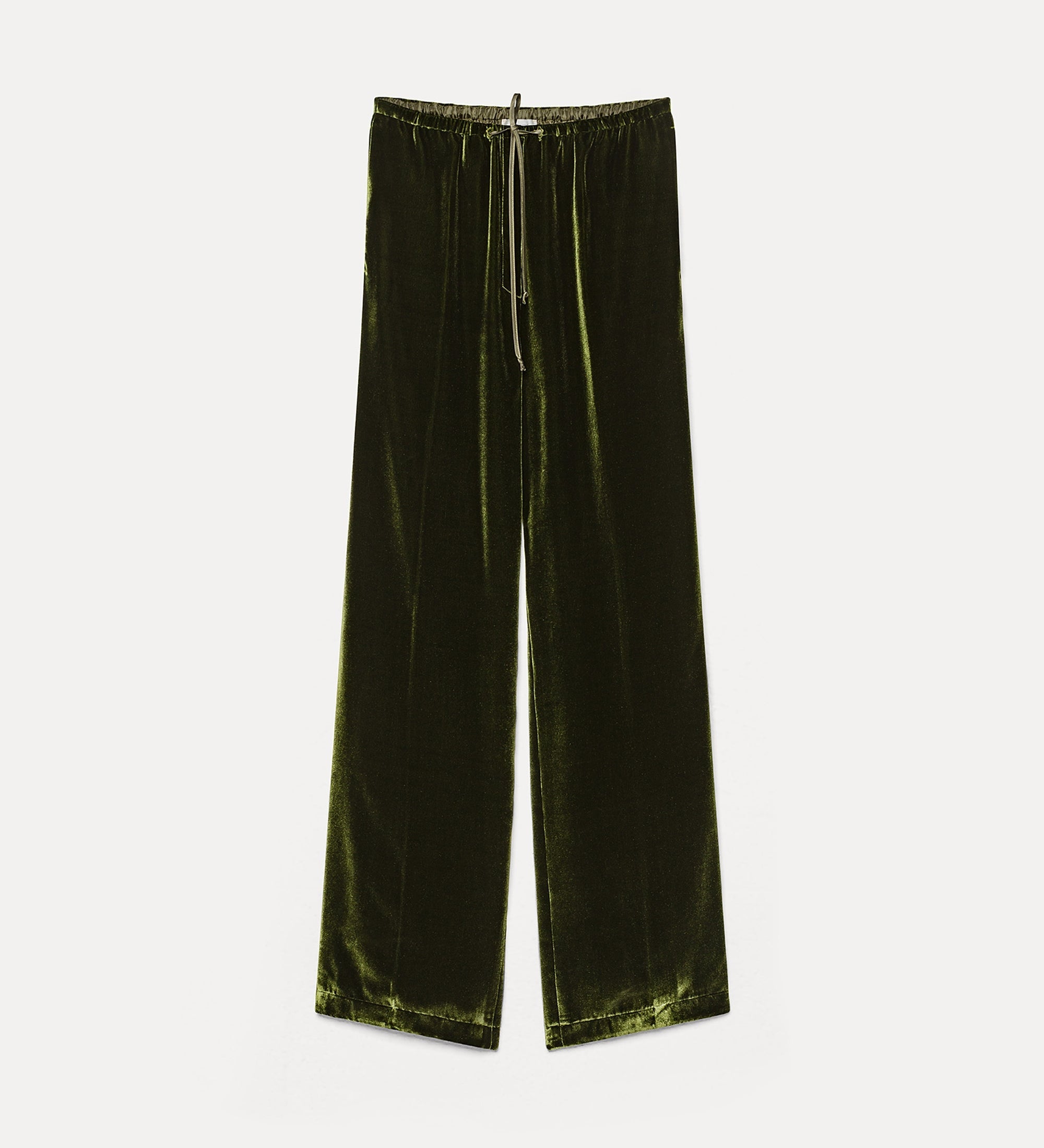 Forte pantaloni Viscose and Silk Velvet Drawstring Trousers Woods verdi