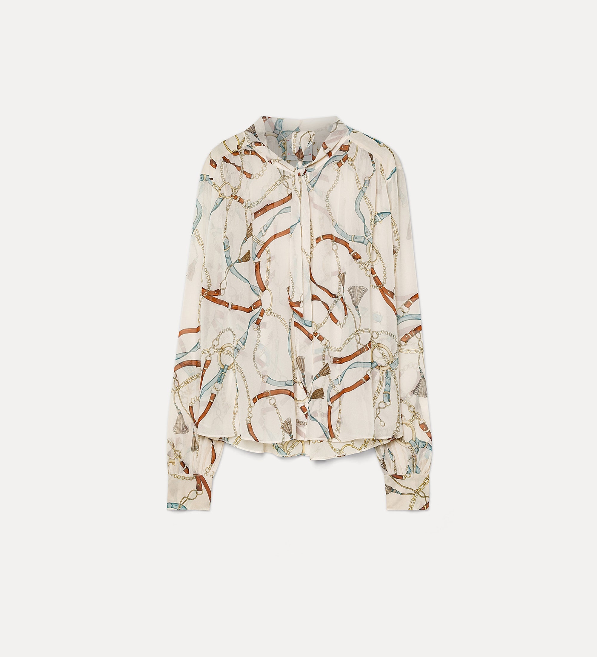 Forte camicie camicia The Crown cropped in seta avorio