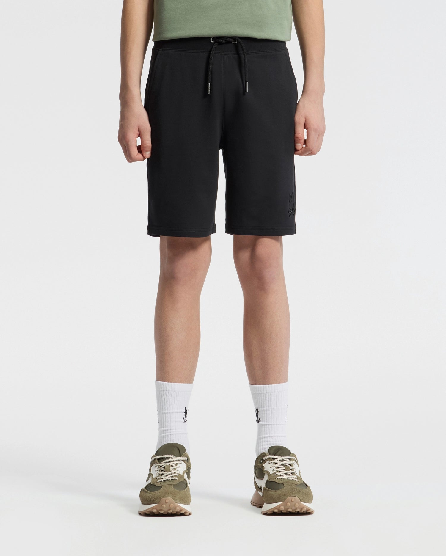 Psycho Bunny Kids Bottoms Levanzo pantaloncini neri in French Terry