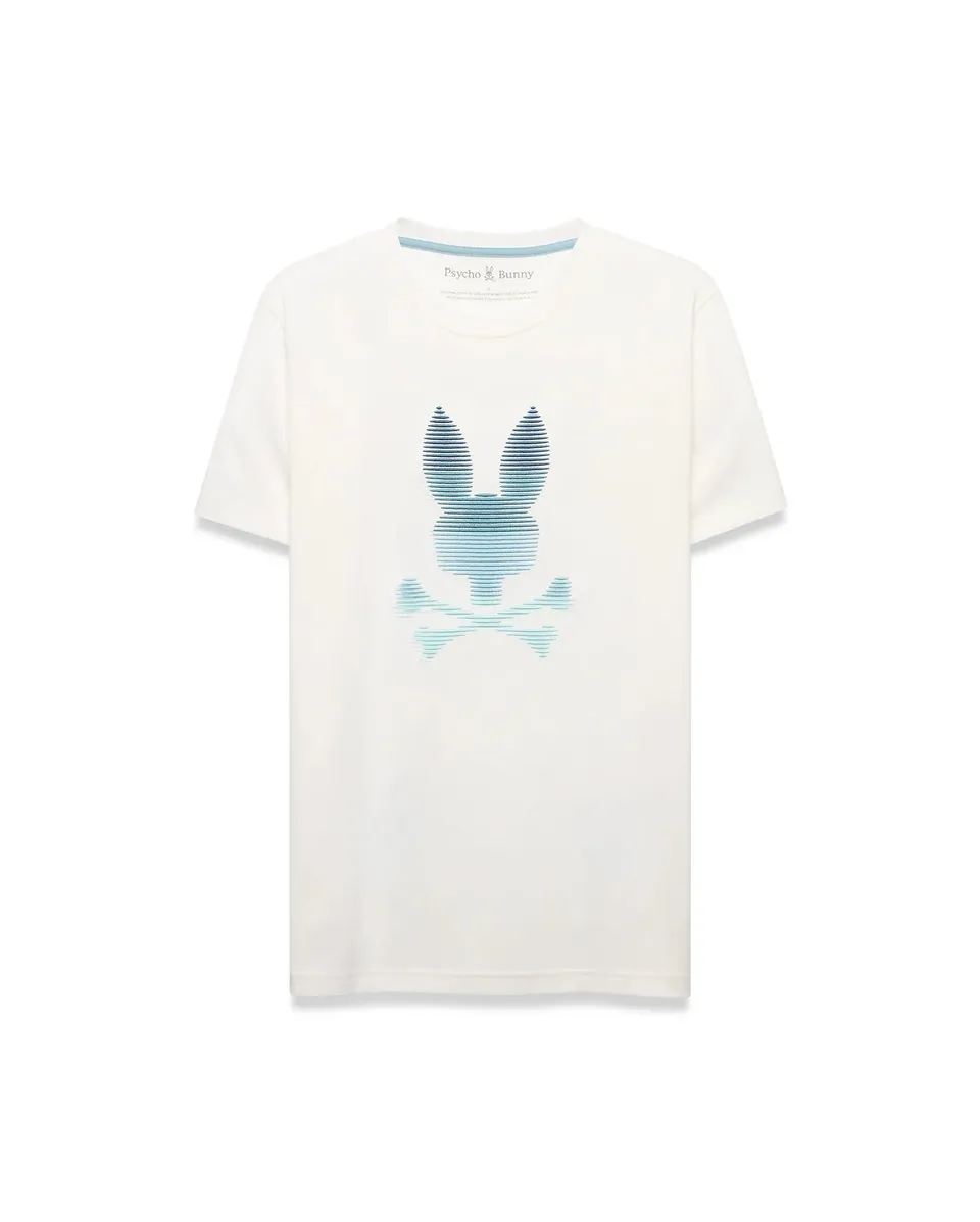 Psycho Bunny Men's Tees Slade Bunny Graphic Tee MT0200452 T-shirt ecru in cotone Pima