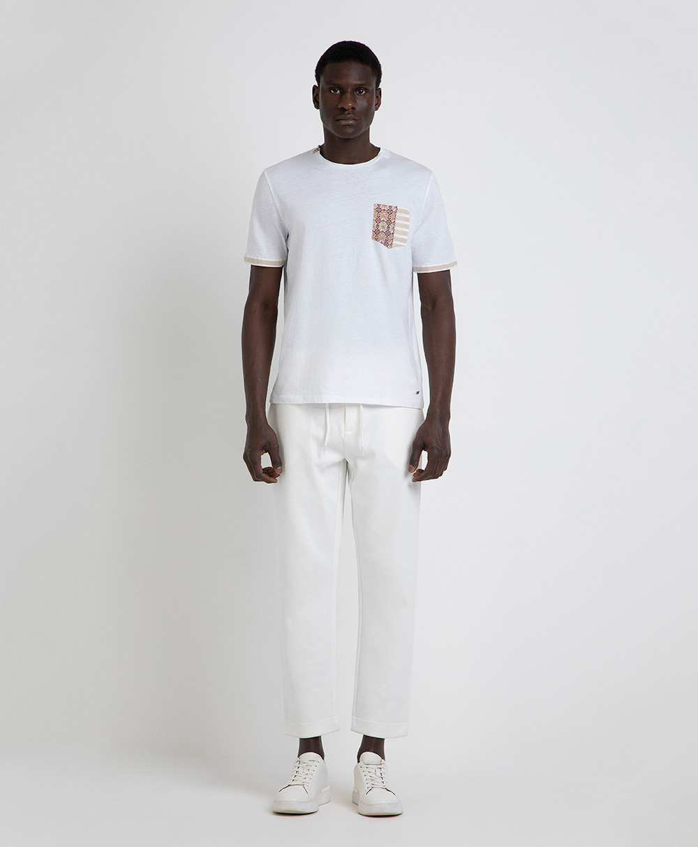 Markup Uomo Maglieria Girocollo jersey con inserti in lino maglia