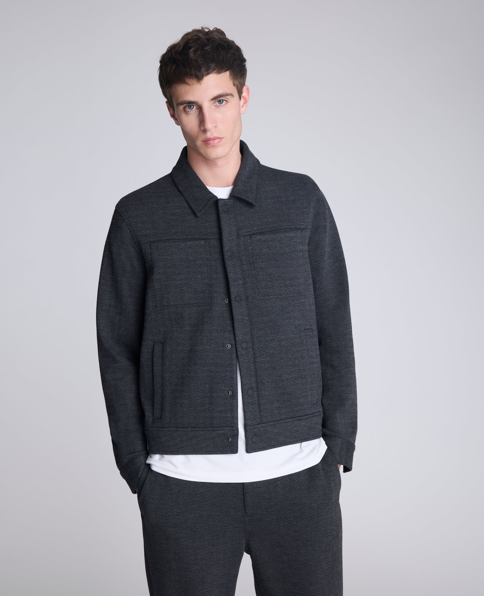 Kenneth Cole Reaction Trucker Jacket giacca grigio mélange