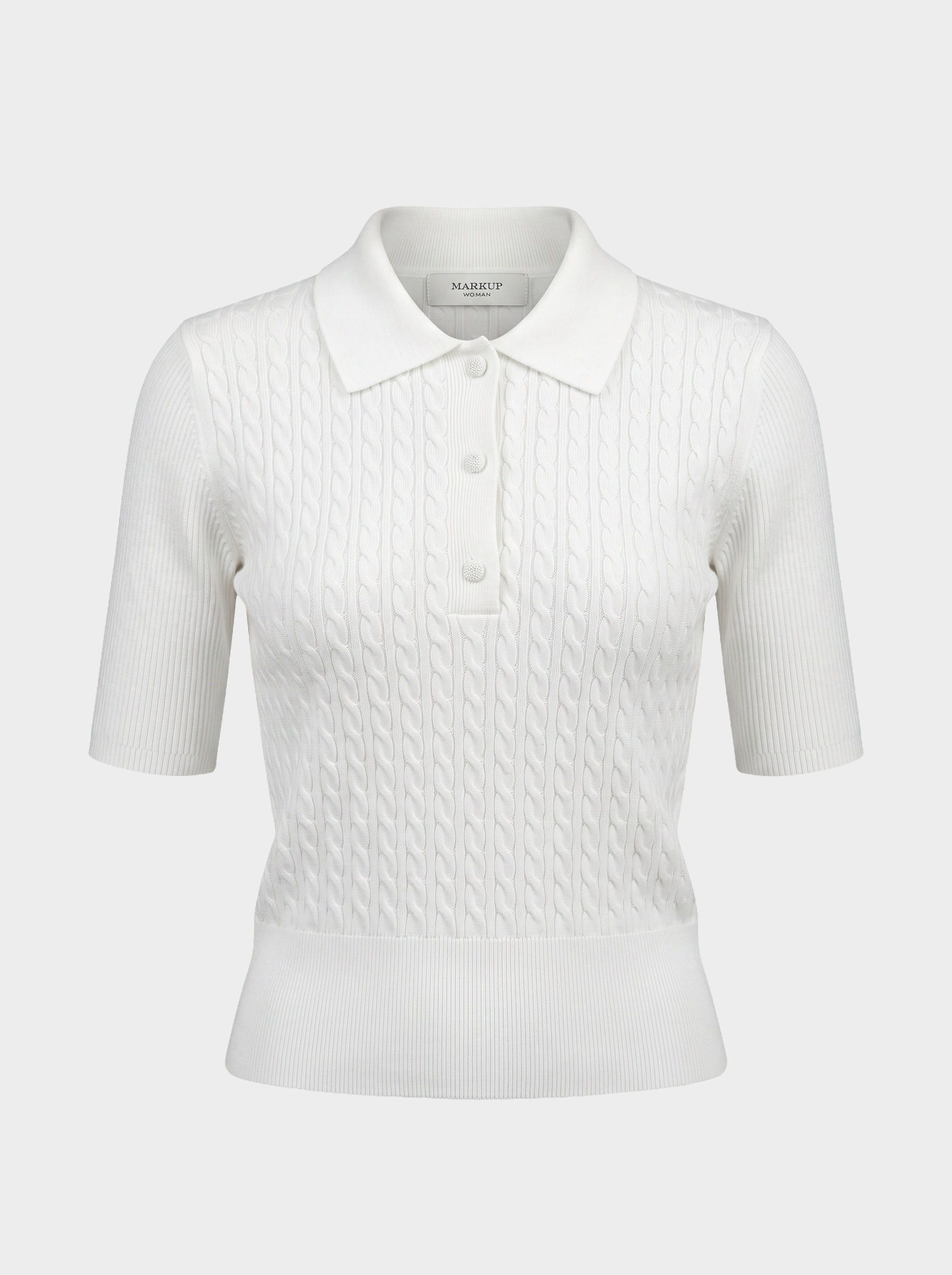Markup Donna Maglieria Polo con lavorazione a trecce