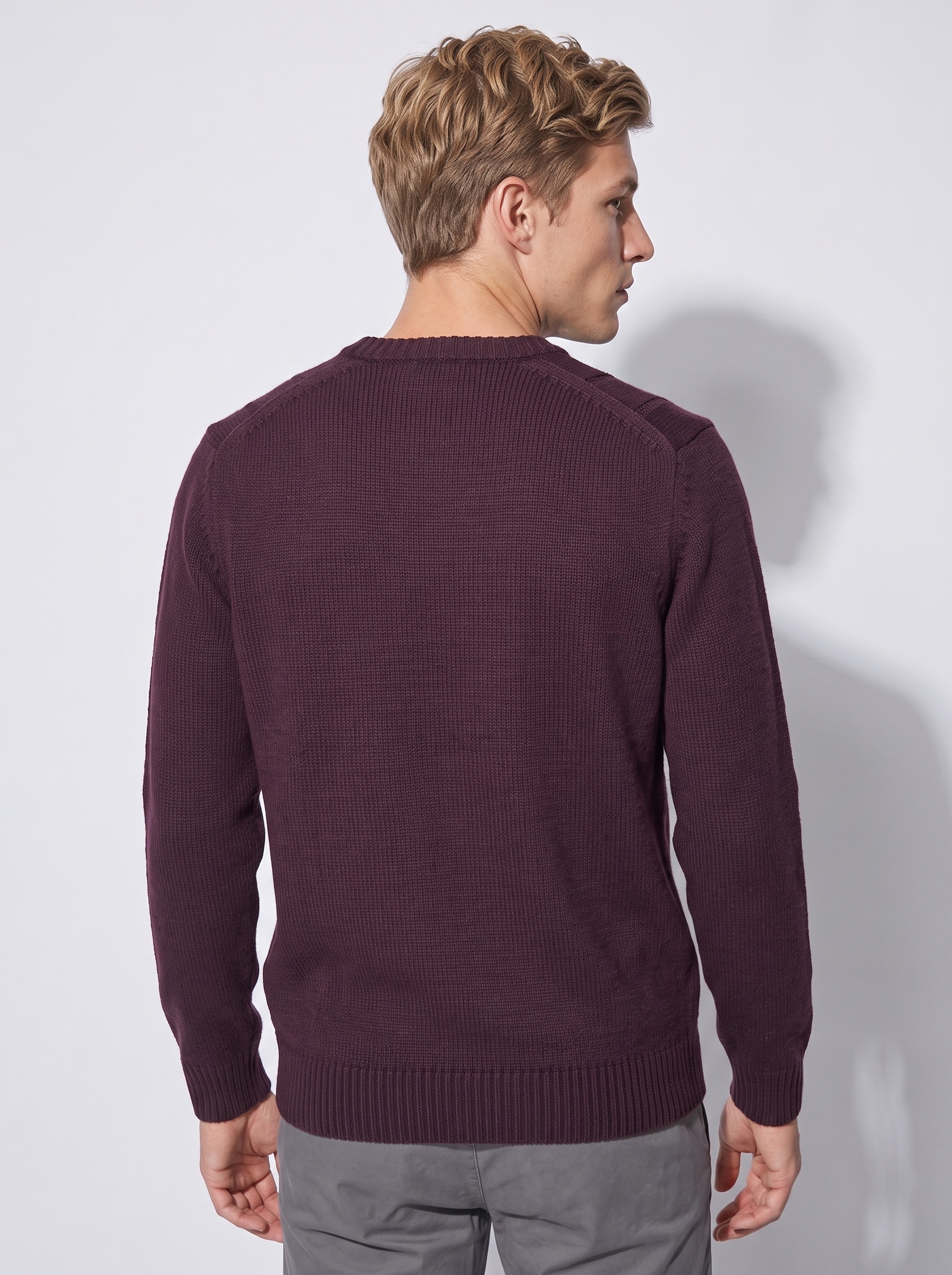 Markup Uomo Maglieria Maglione Girocollo Trecce maglione