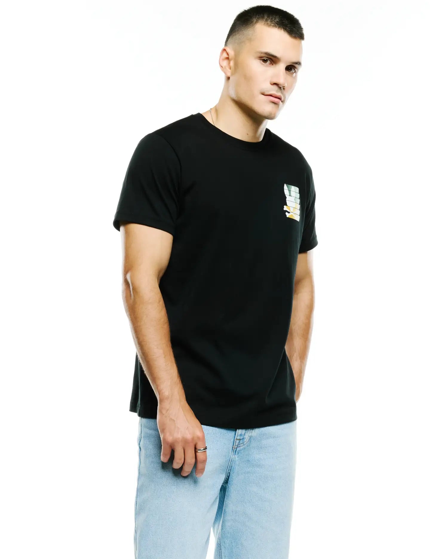 Psycho Bunny Men's Tees Cyprian Back Graphic Tee t-shirt nera Pima