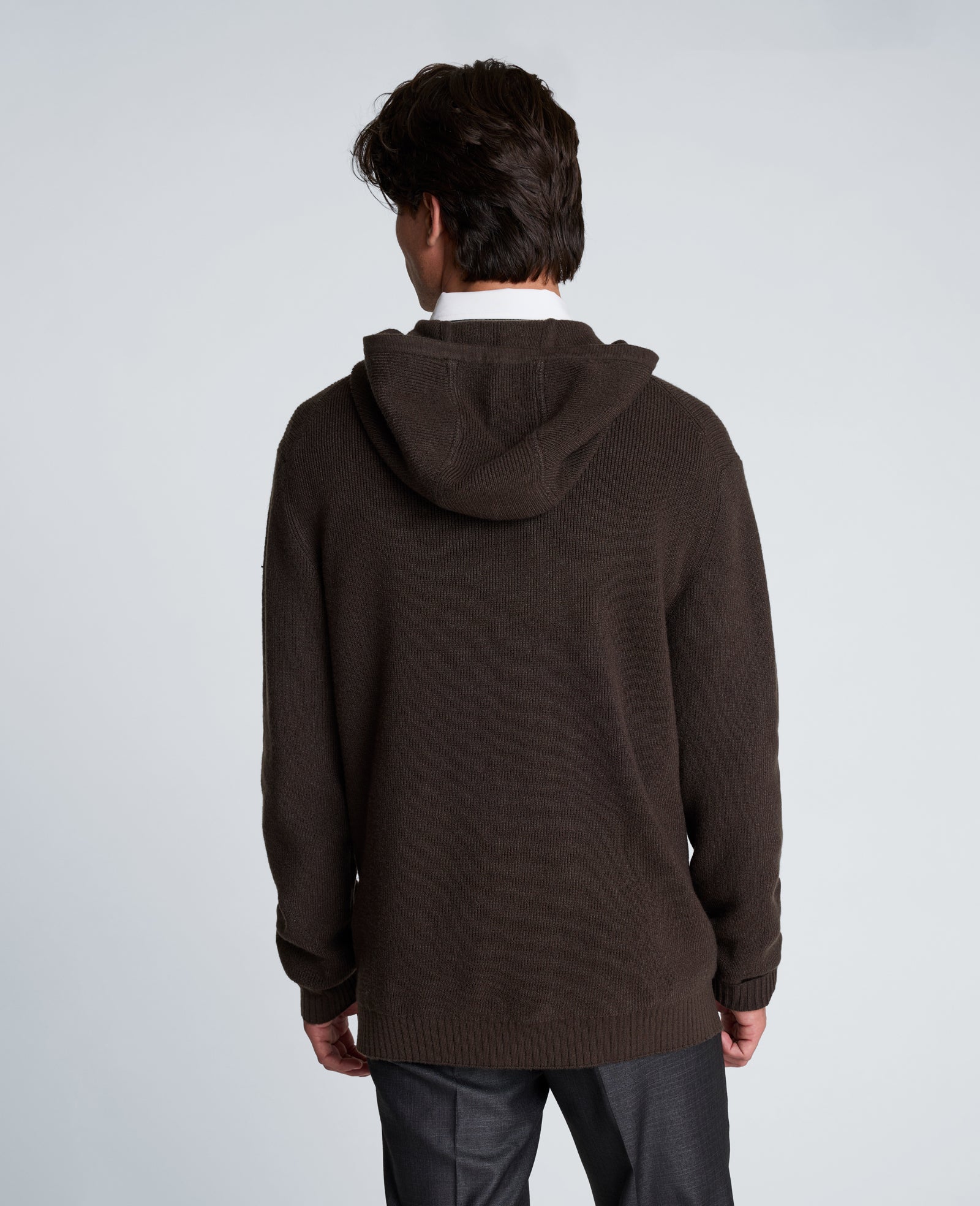 Kenneth Cole Reaction Clothing Sweater Hoodie felpa con cappuccio marrone in maglia