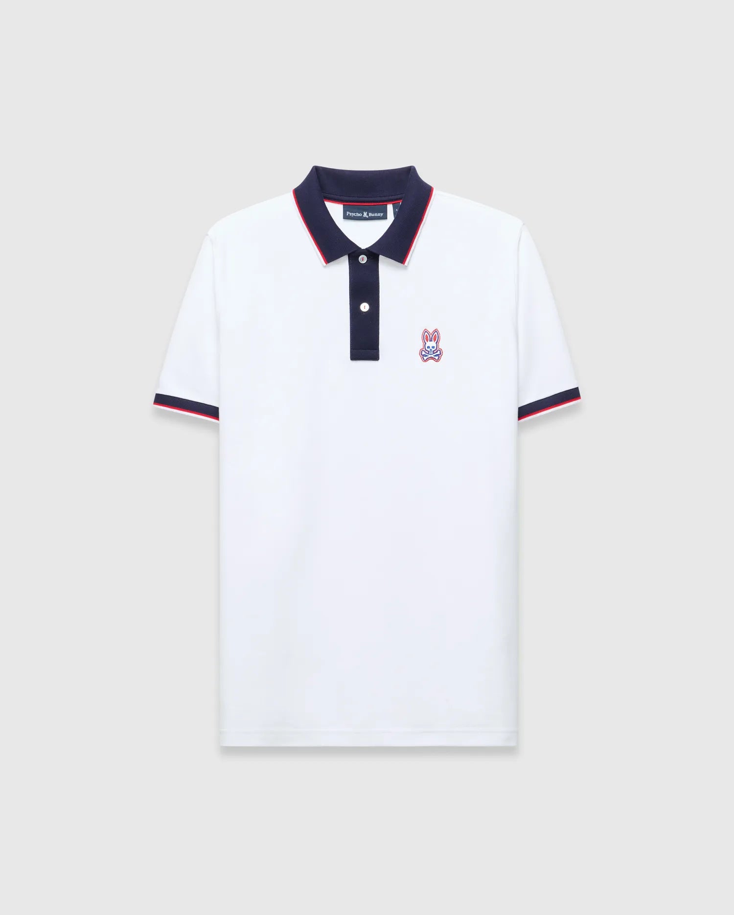 Psycho Bunny Men's Polos John Pique Polo MT0100244 polo bianca tecnica