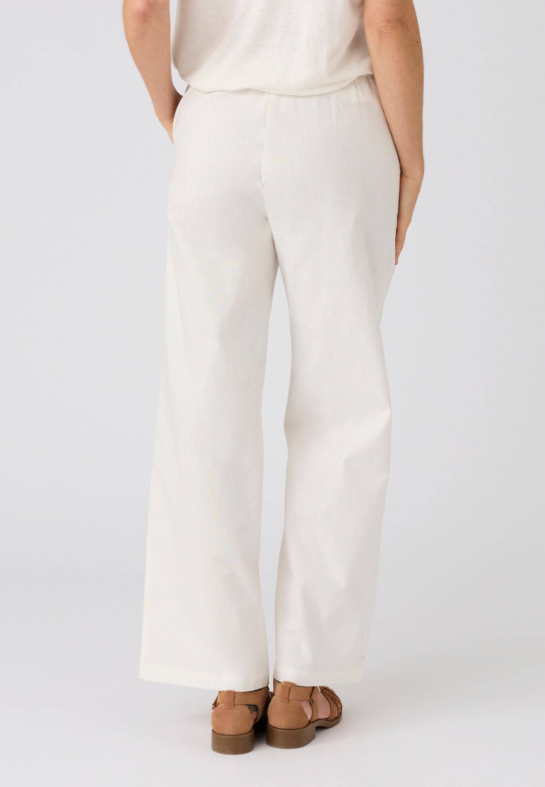 Damart Prêt-à-porter pantaloni misti lino e cotone donna 56 bianco