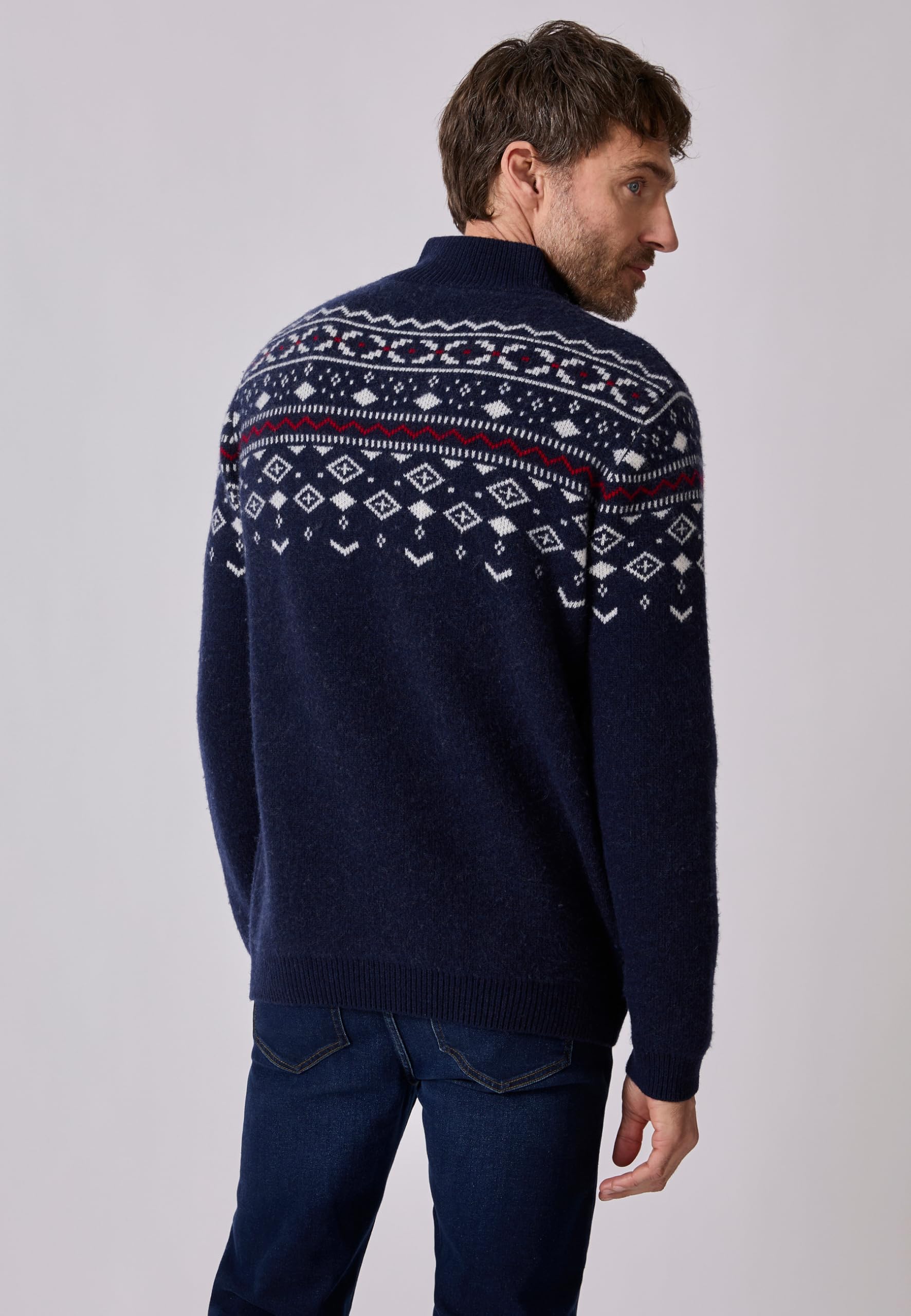 Damart Prêt-à-porter Maglione uomo jacquard in lana