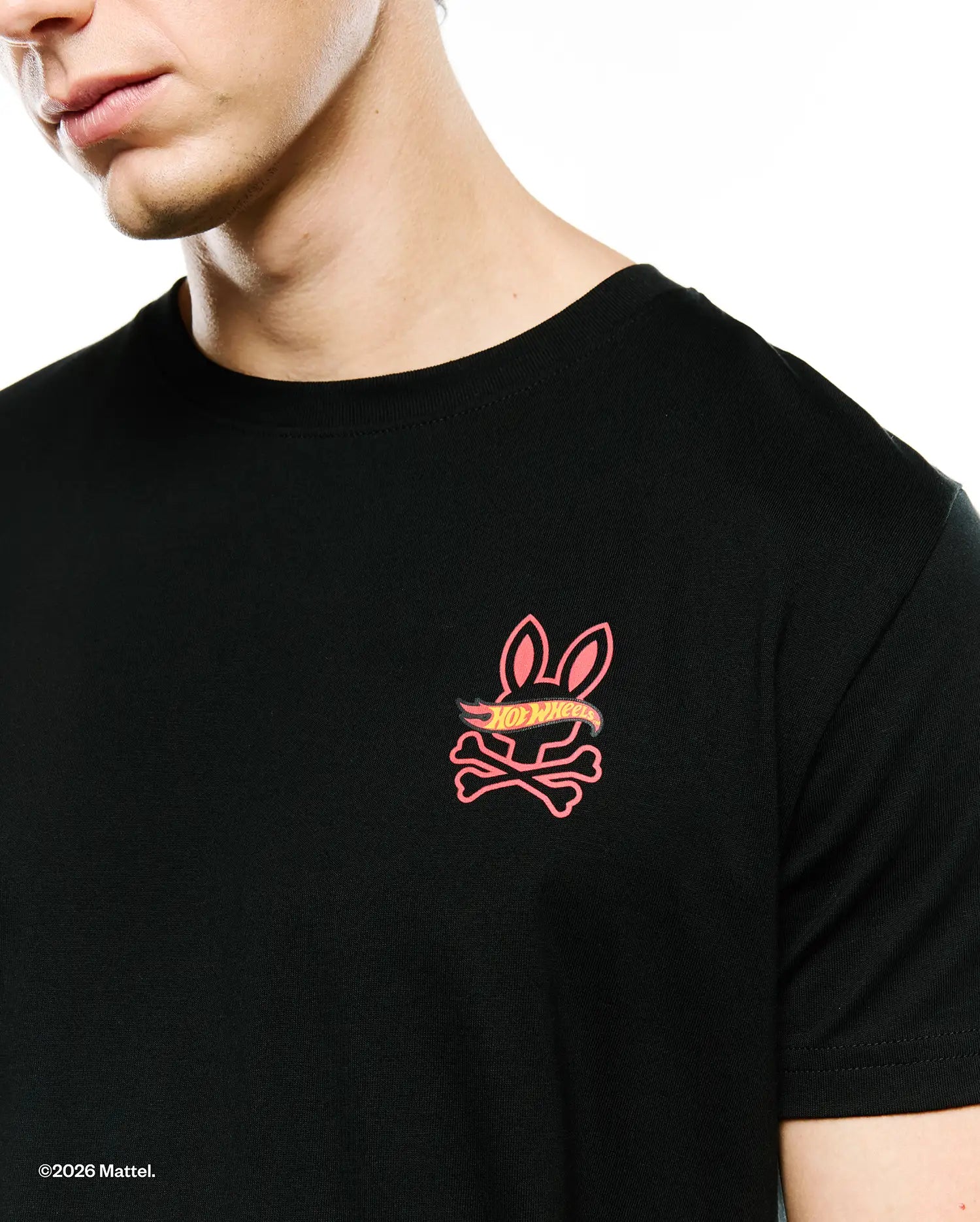 Psycho Bunny Men's Tees Hot Wheels Men's Back Graphic Tee MT0200674 maglietta nera