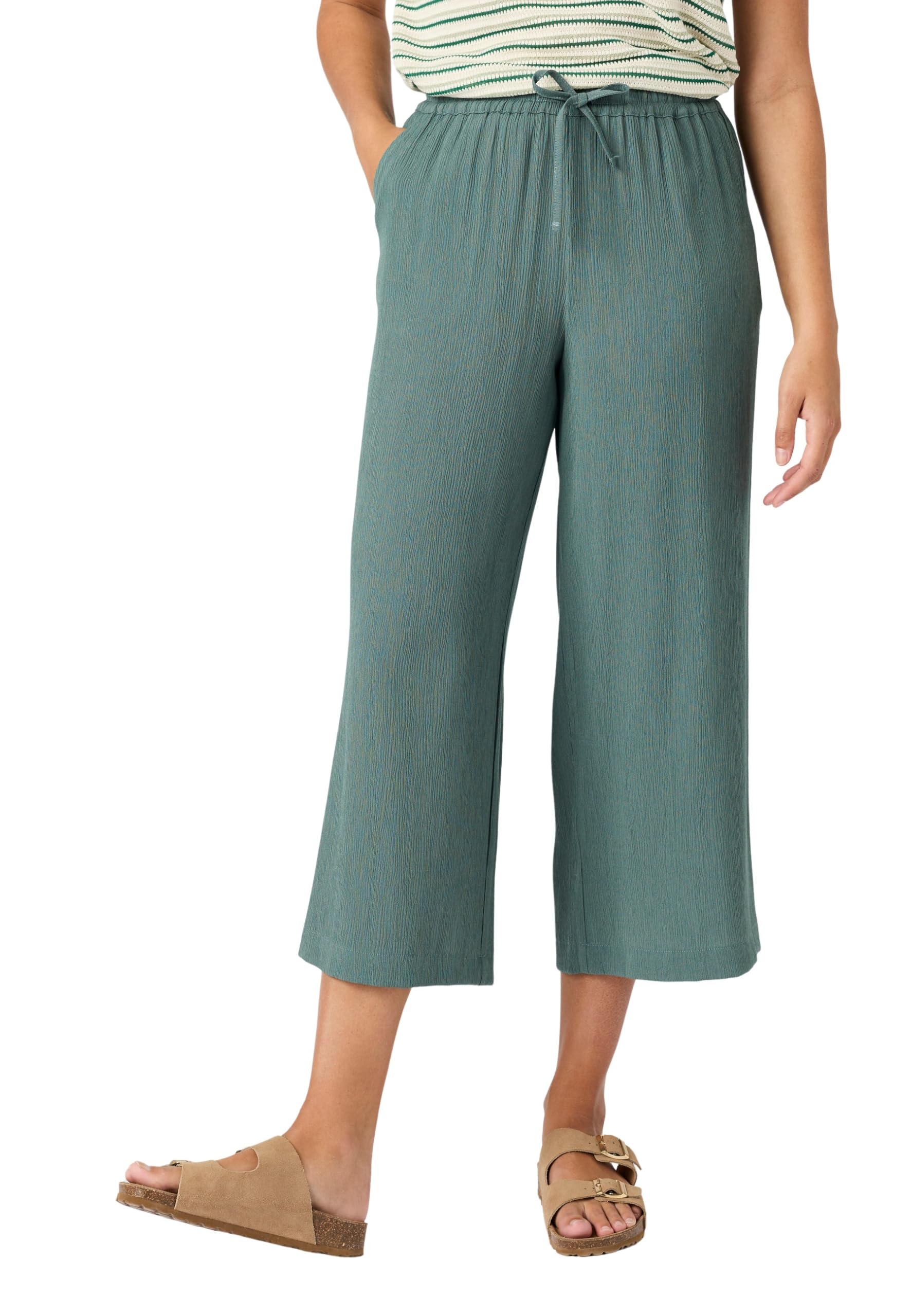 Damart Prêt-à-porter Pantaloni da donna in stile crespa 42 rosso mattone