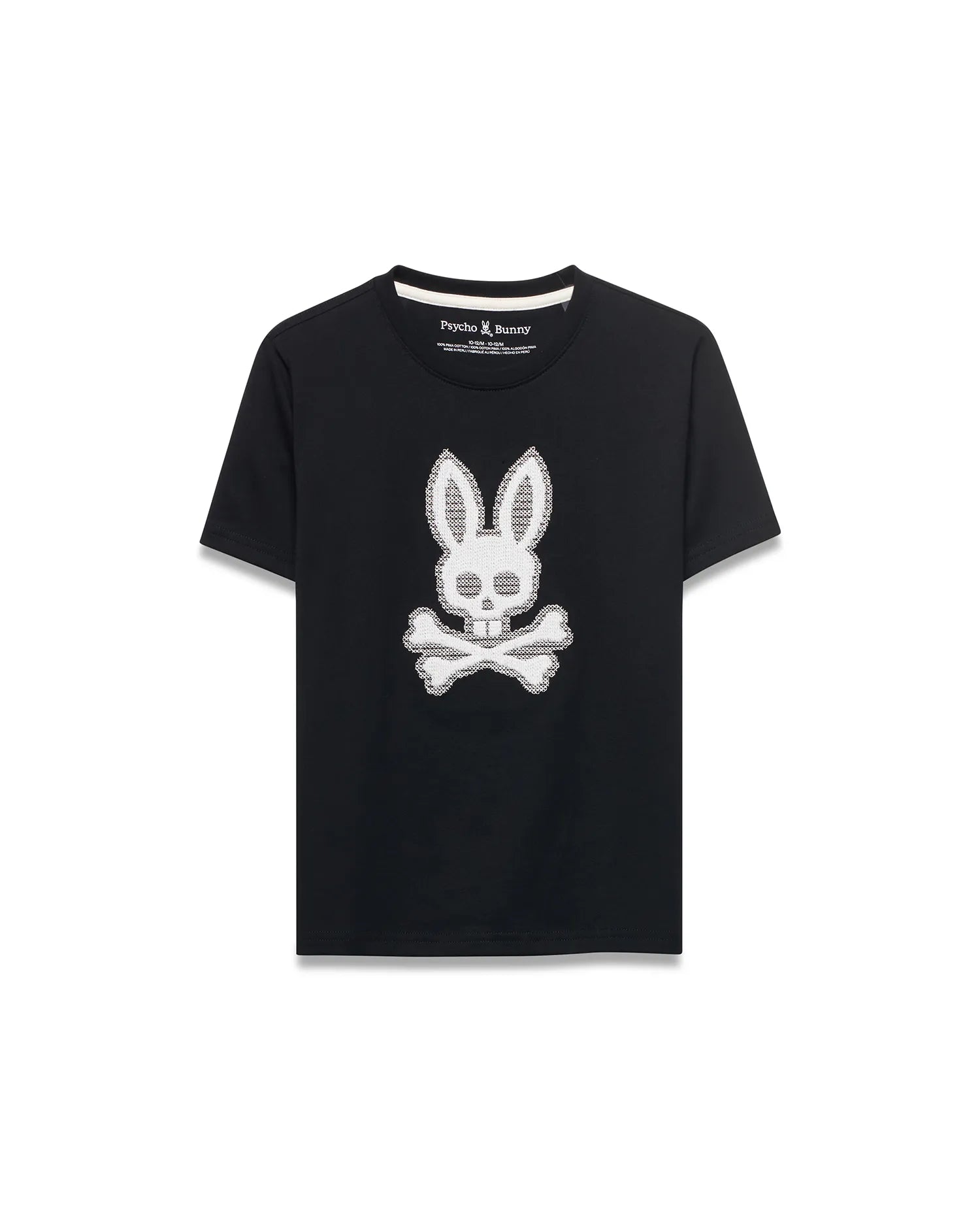 Psycho Bunny Kids Tees Samson Pima Graphic Tee maglietta nera 001, cotone Pima