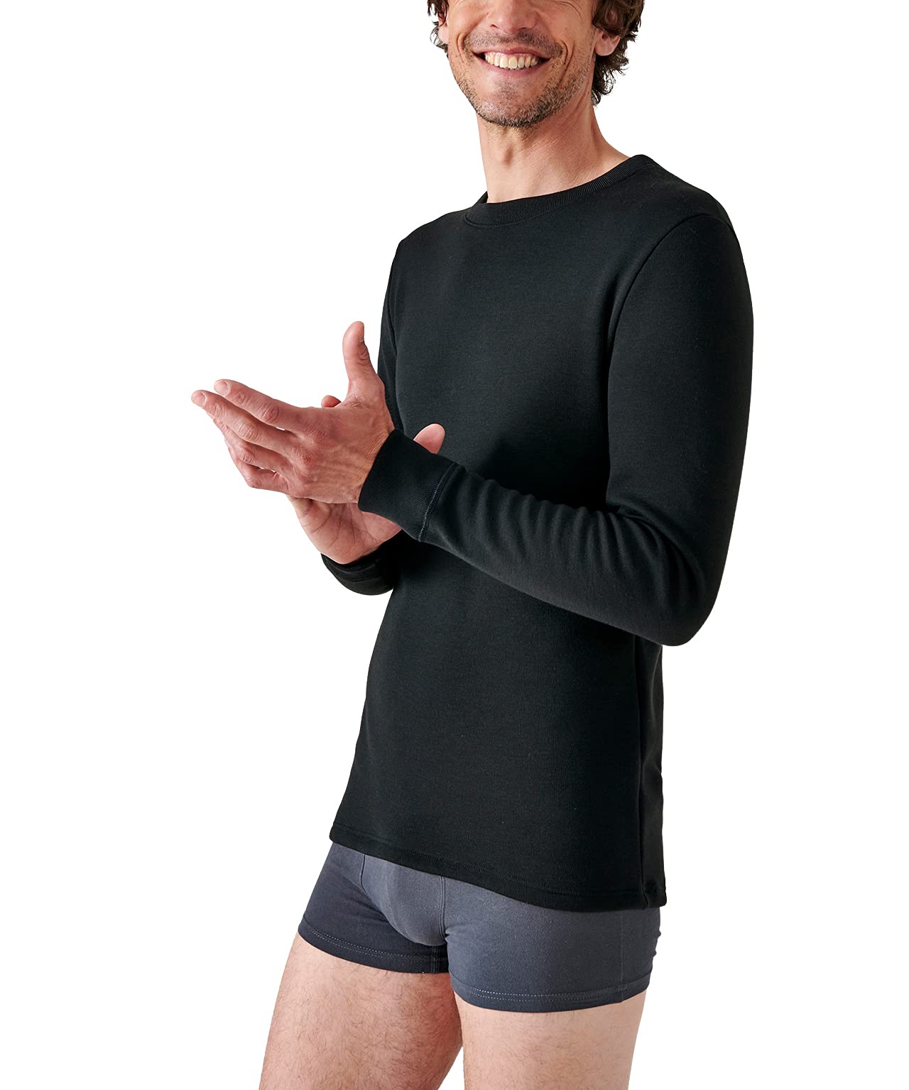 Damart Thermolactyl T-Shirt Thermolactyl Manches Longues, Molleton gra uomo bianca XS