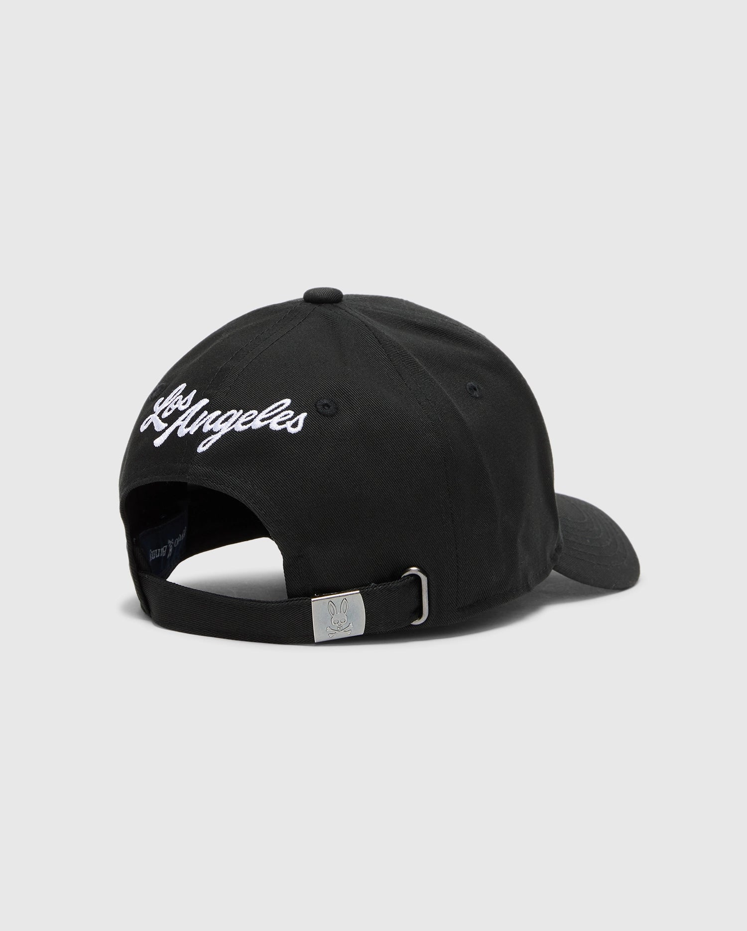 Psycho Bunny Accessories Men's Los Angeles Baseball Cap cappellino nero in cotone