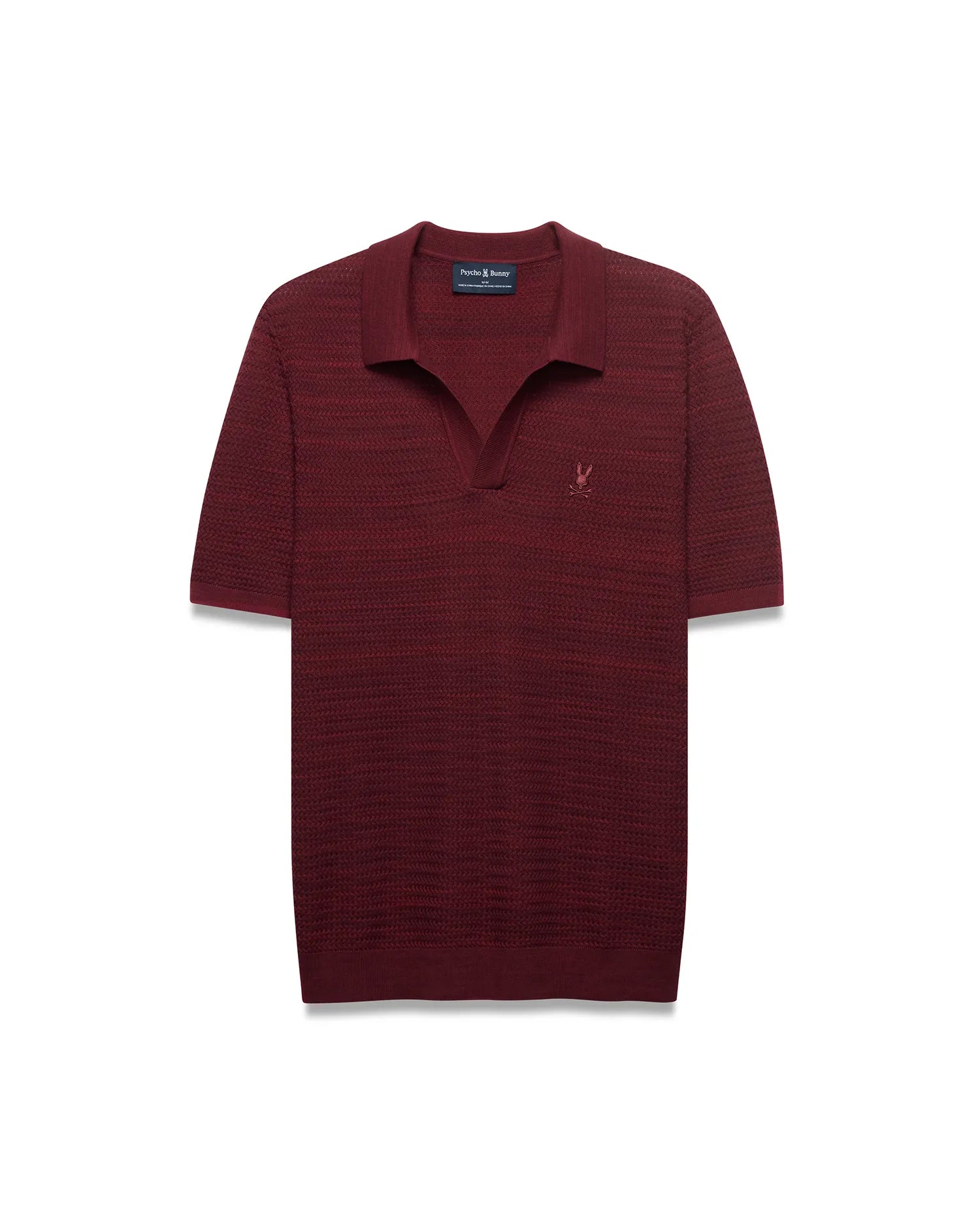 Psycho Bunny Men's Polos MEN'S DEVON BRAIDED KNIT POLO MT0100401 polo rosso in cotone