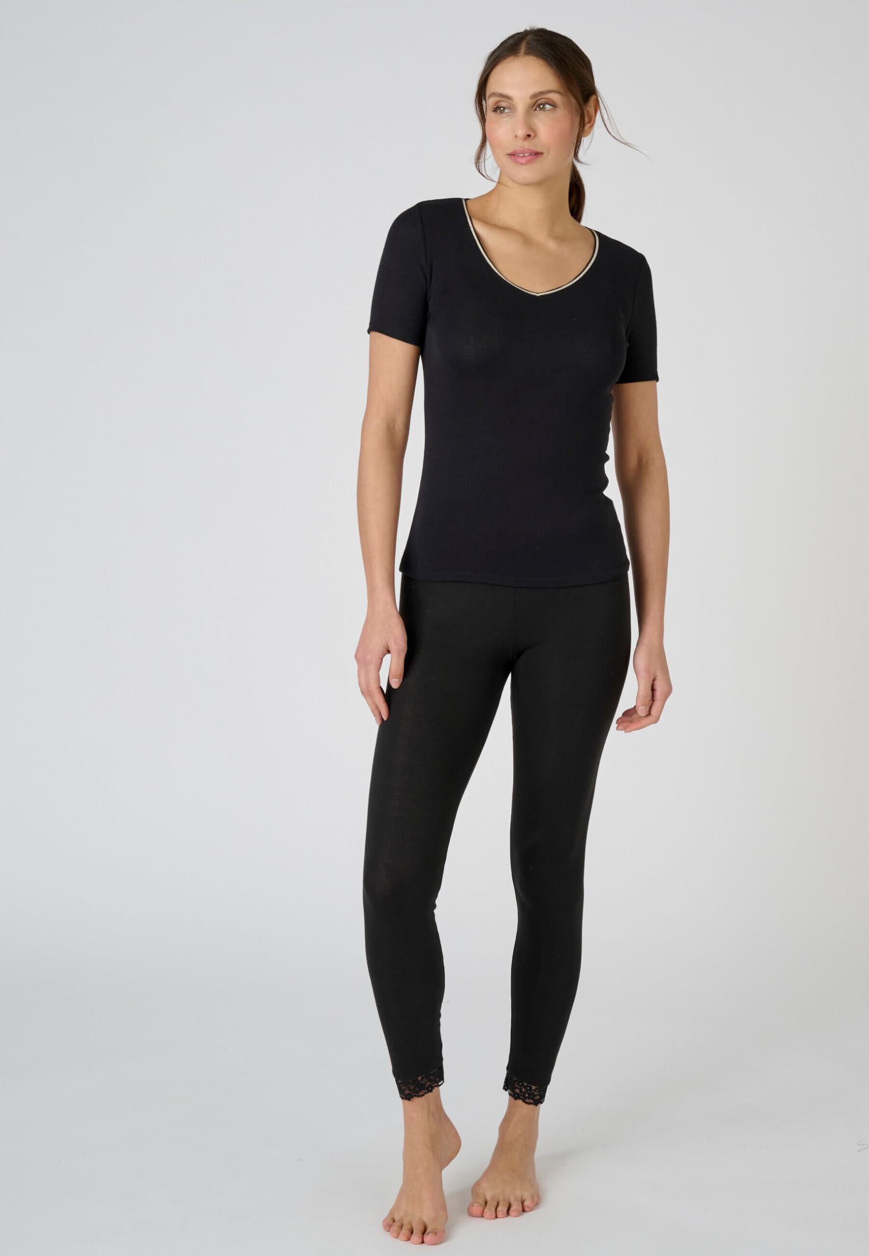 Damart Thermolactyl Sensitive maglietta donna manica corta nera calore 3