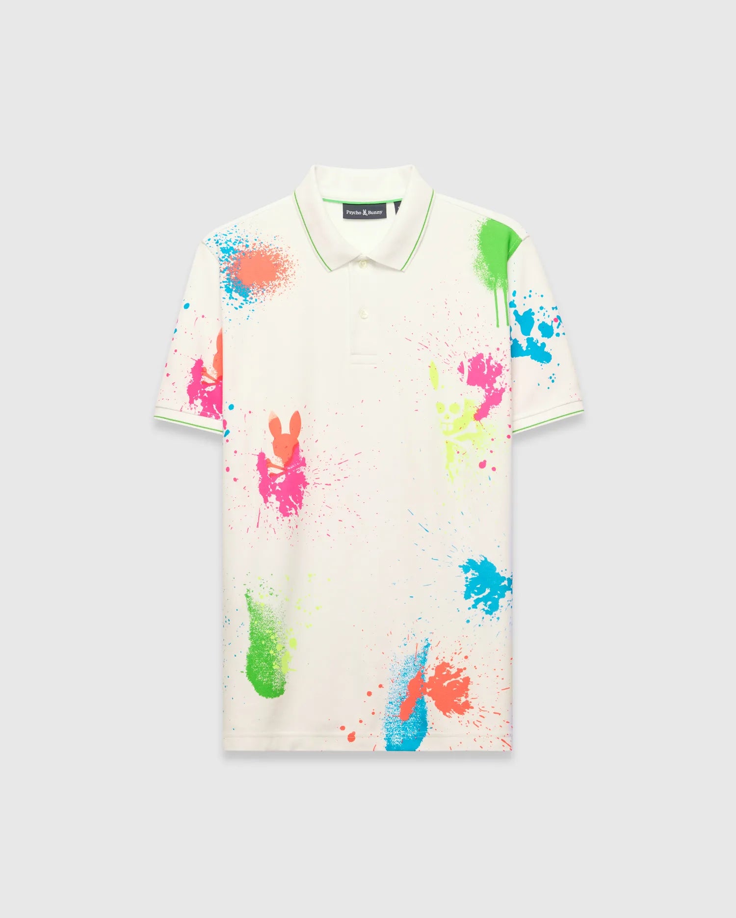 Psycho Bunny Men's Polos Quintin Pique Polo polo bianca cotone Pima ricamato