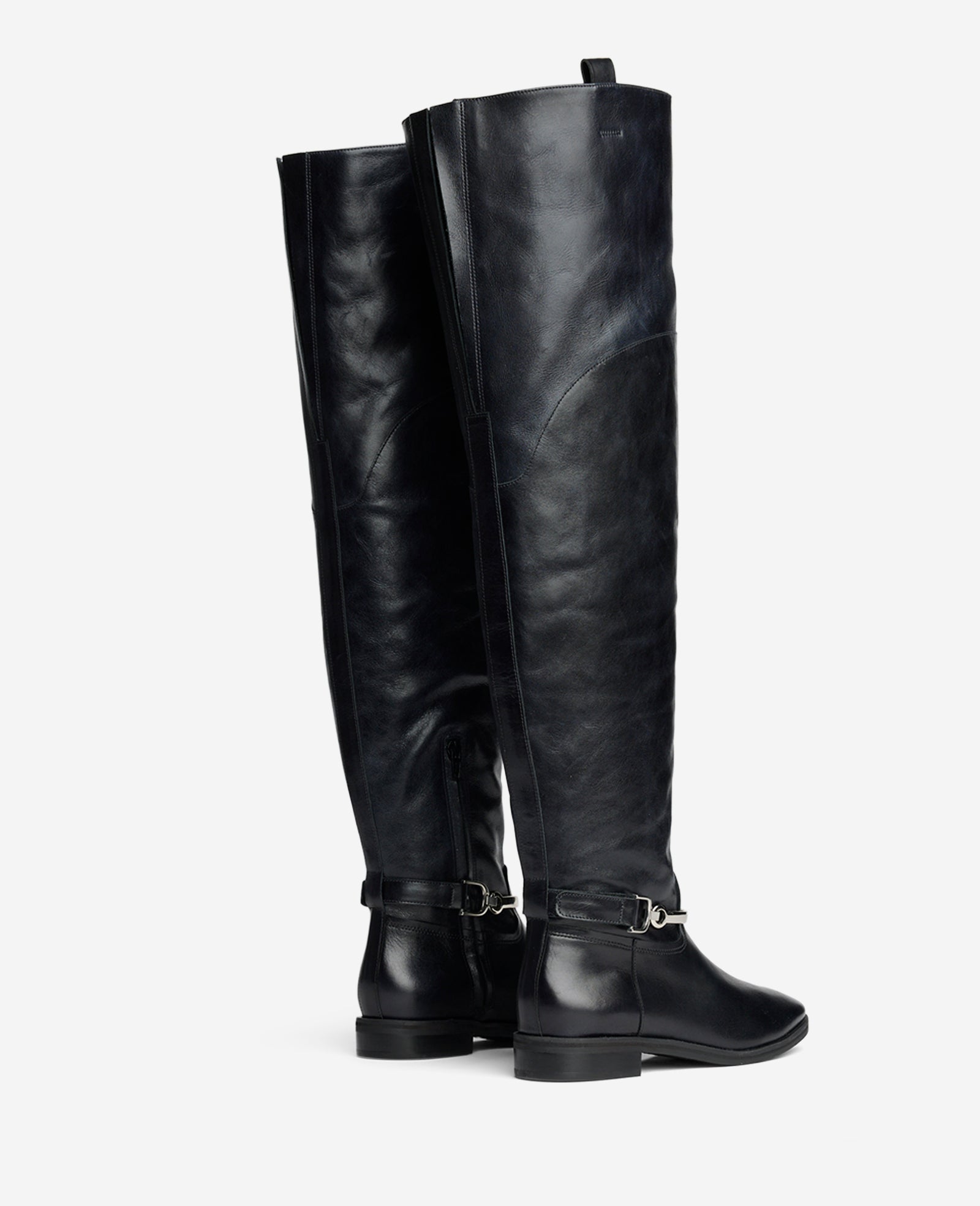 Kenneth Cole Reaction Maza Leather Riding Boot stivali neri sopra il ginocchio