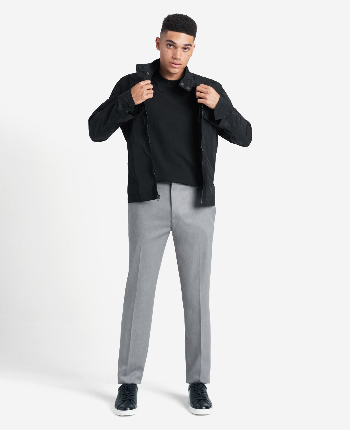 Kenneth Cole Reaction Clothing Slim-Fit Stretch Dress Pant pantaloni eleganti grigio mélange