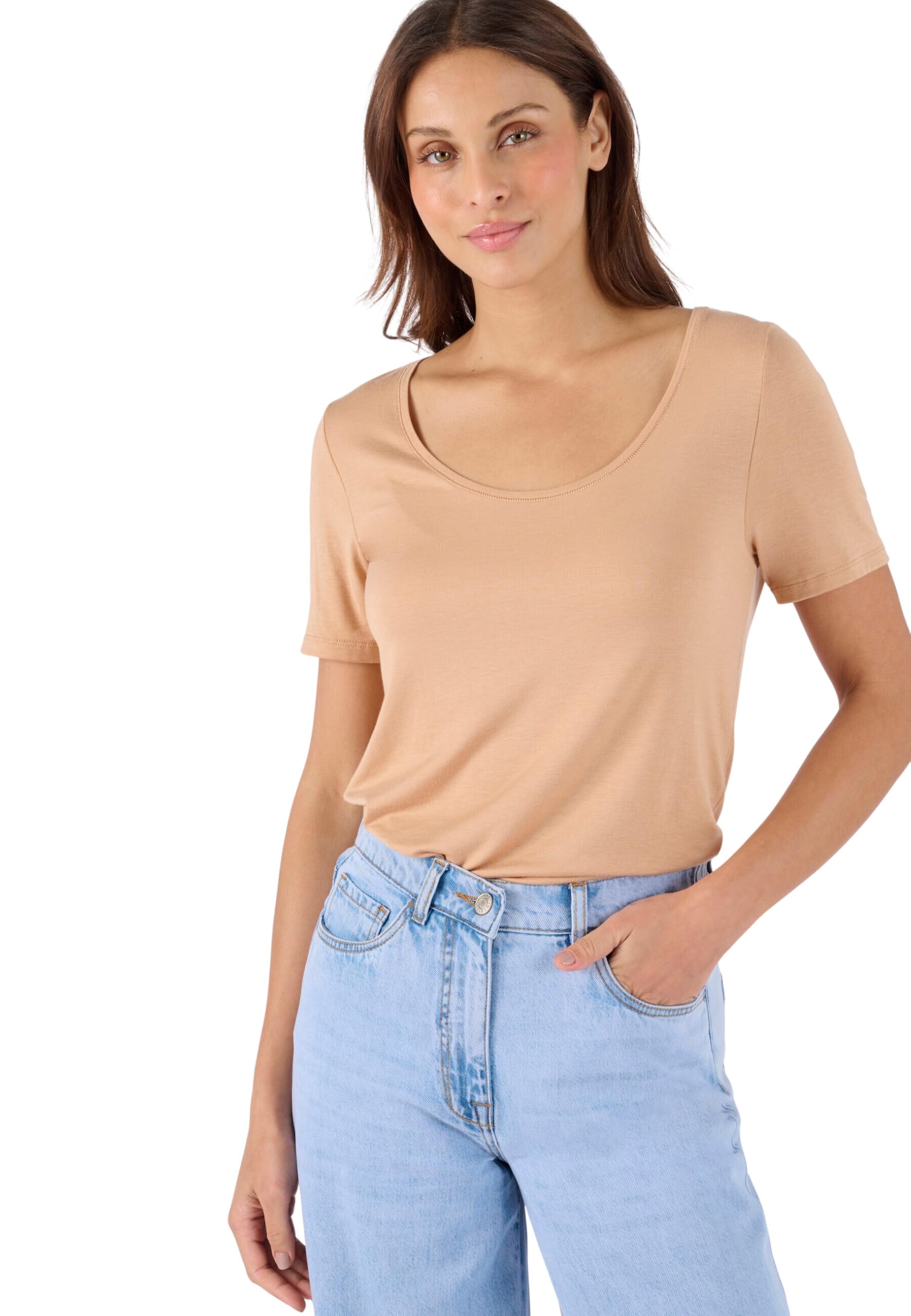 Damart Thermolactyl Sensitive T-shirt termica donna manica corta marrone macaron L