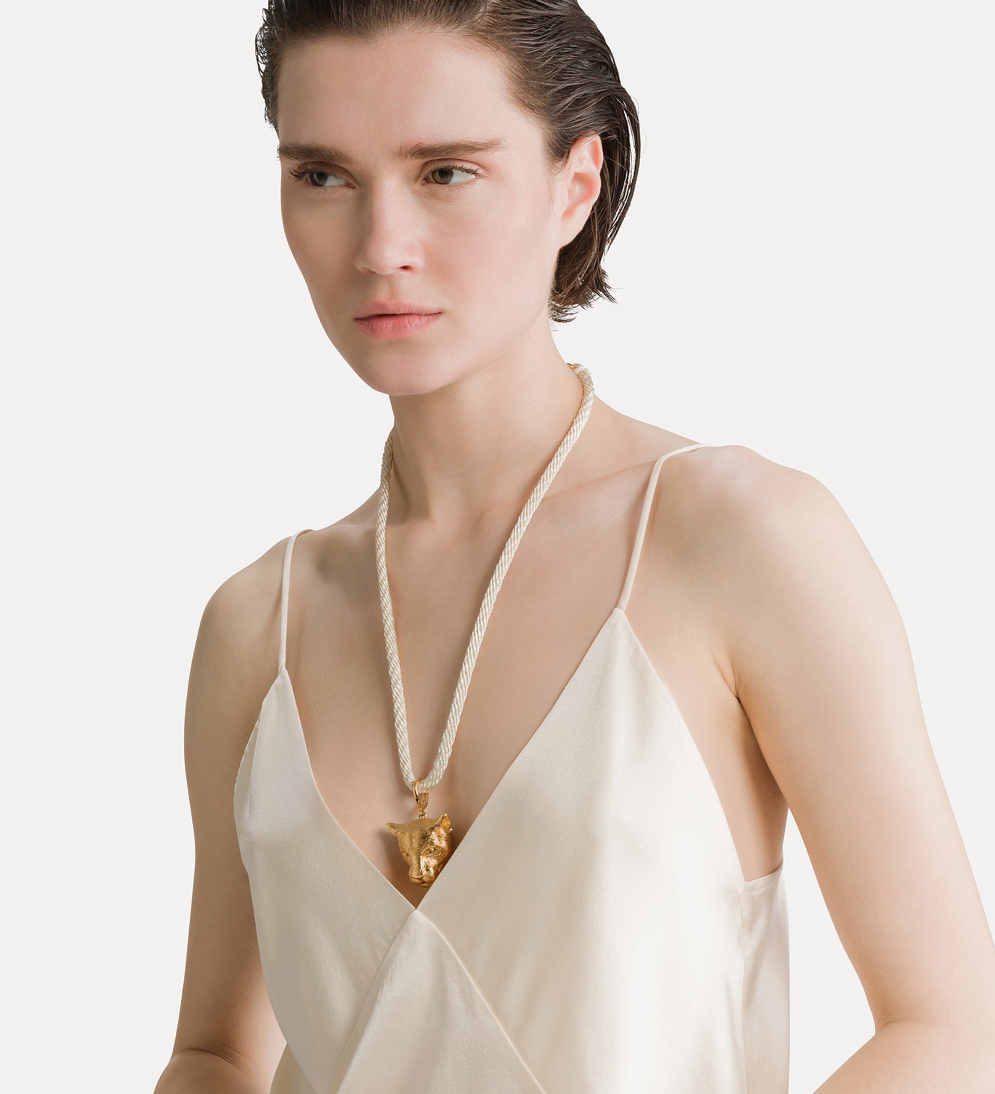 Forte top heavy silk satin top top avorio in seta