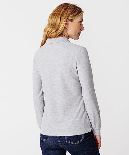 Damart Prêt-à-porter Polo in maglia trapuntata grigio chiaro