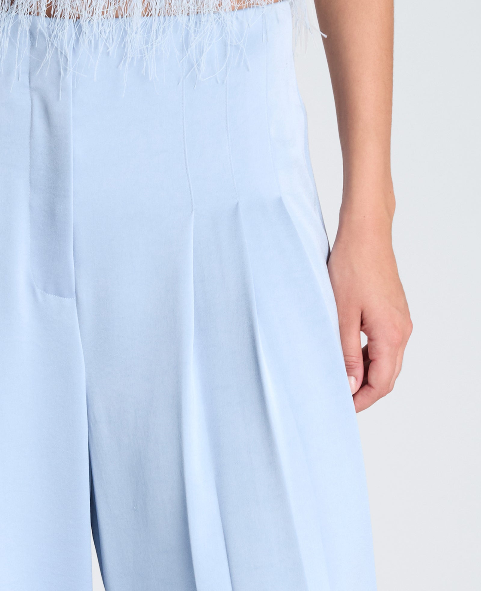 Kenneth Cole Reaction Clothing Fly Front High Rise Wide Leg Stitched Triple Pleat Pant pantaloni blu taglia 0–14 in raso