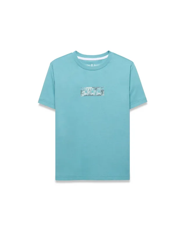 Psycho Bunny Kids Tees KIDS' ALFIE BACK GRAPHIC TEE T-shirt blu in cotone