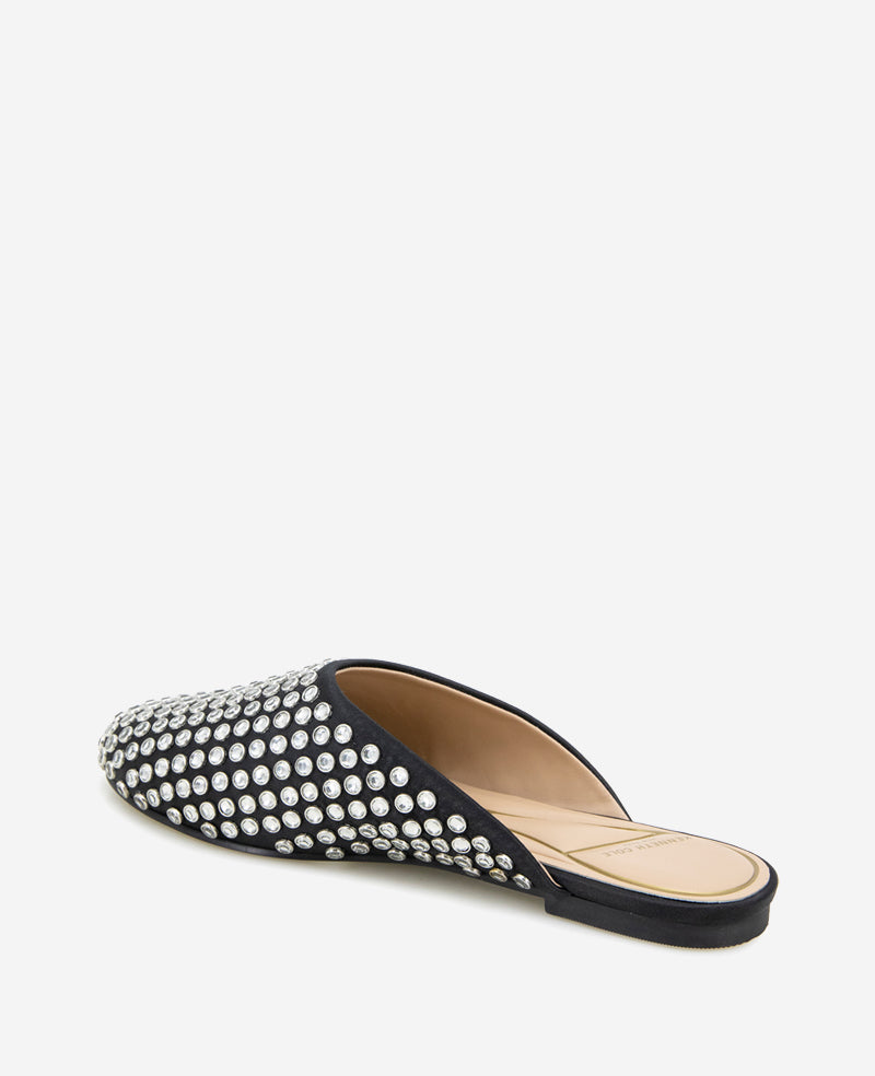 Kenneth Cole Reaction Saddie Studded Rhinestone Mule mule nere con strass