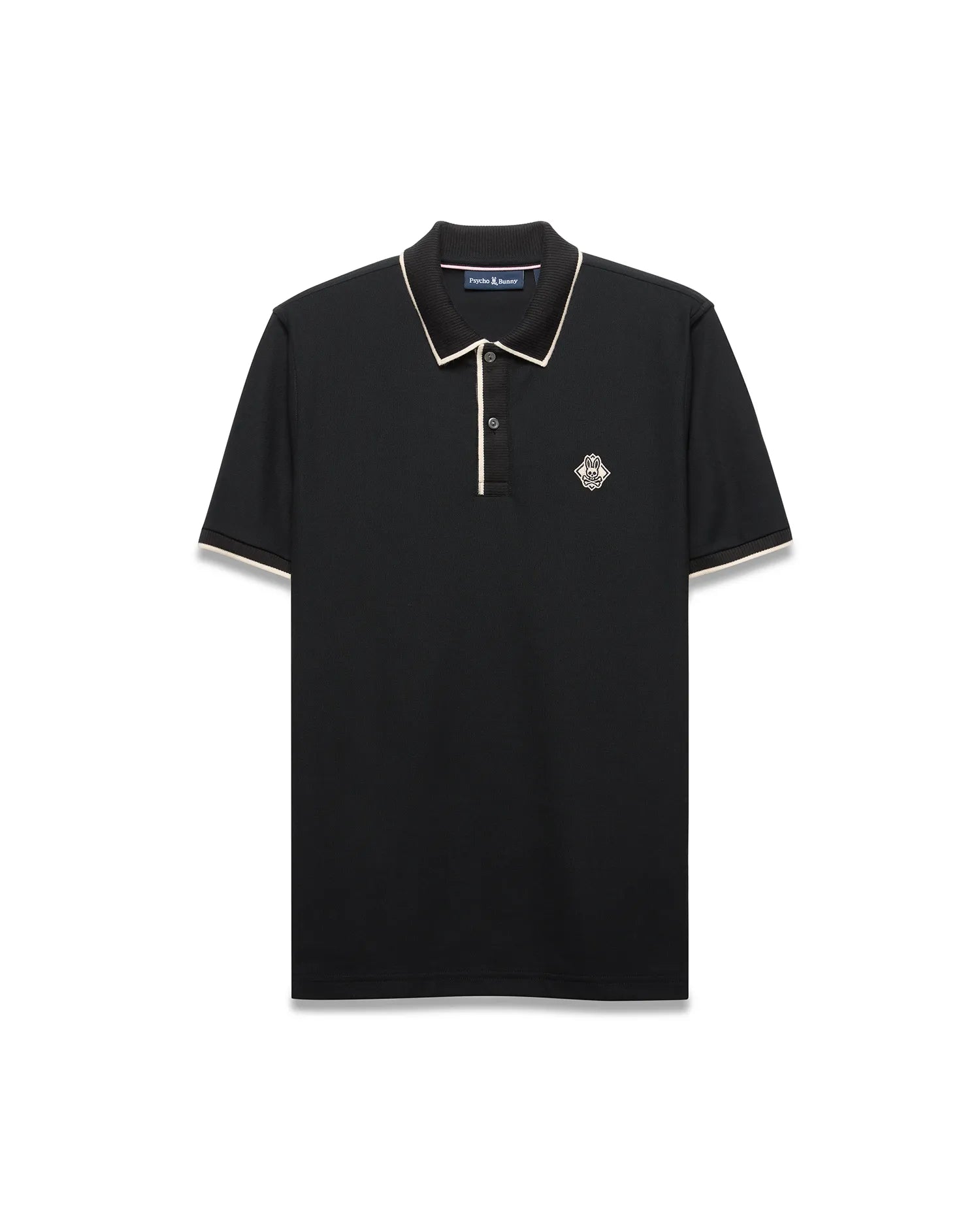 Psycho Bunny Men's Polos Robin Pima Piqué polo uomo nera vestibilità regular