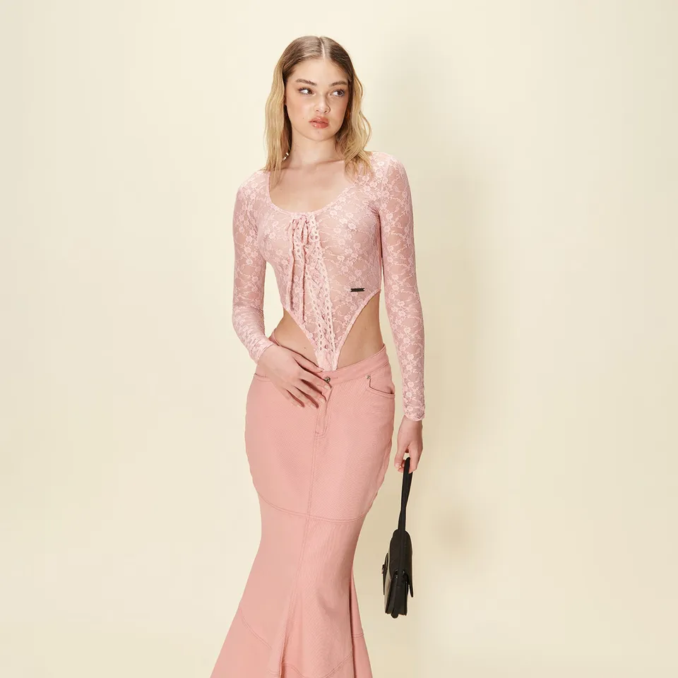 House Of Sunny Womens Tops LOVE LACE BODY body in pizzo taglie UK 6-18