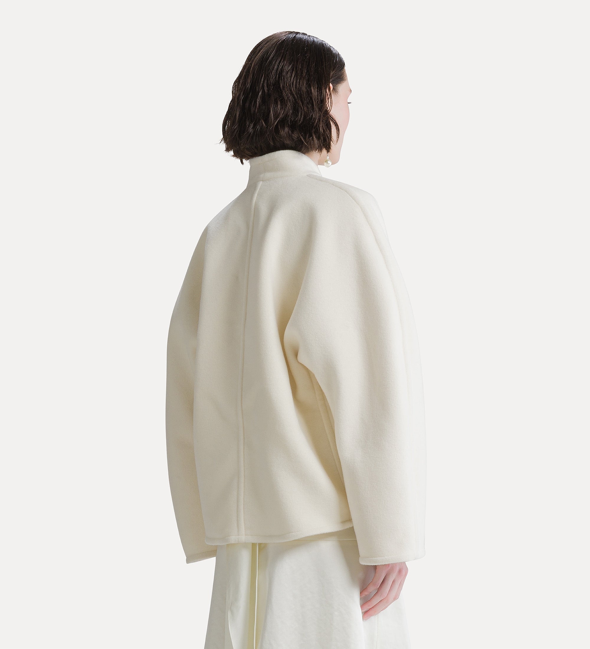 Forte capispalla e kimono short cape-style coat diamond cappotto corto a mantella bianco