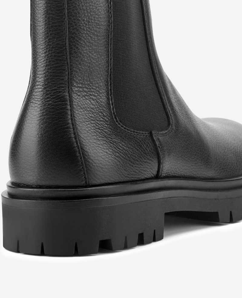 Kenneth Cole Reaction Baylin Lug Sole Chelsea Boot stivaletti neri 7M in pelle
