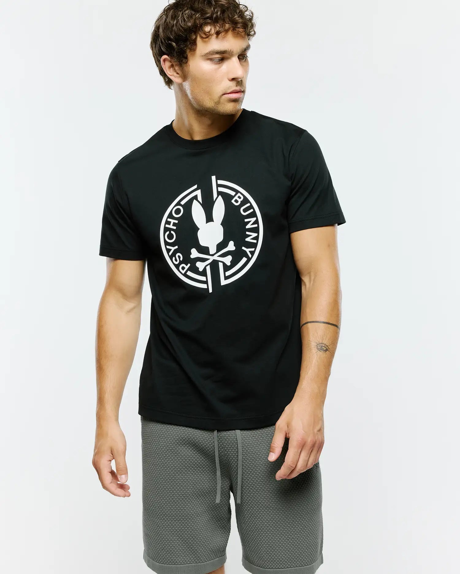 Psycho Bunny Men's Tees MENS SANTA FE GRAPHIC TEE - MT0200611 t-shirt nera cotone