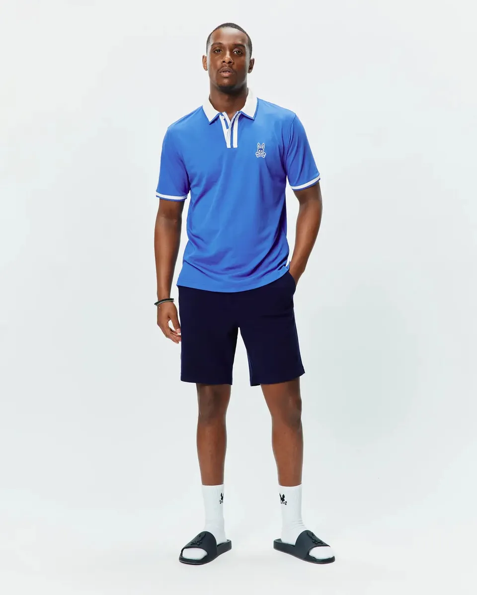 Psycho Bunny Men's Polos Ridley Performance Pique Polo blu