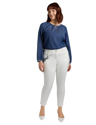 Fiorella Rubino Pantaloni Skinny Ricamati, taglie 50-54 Plus, disegno cashmere