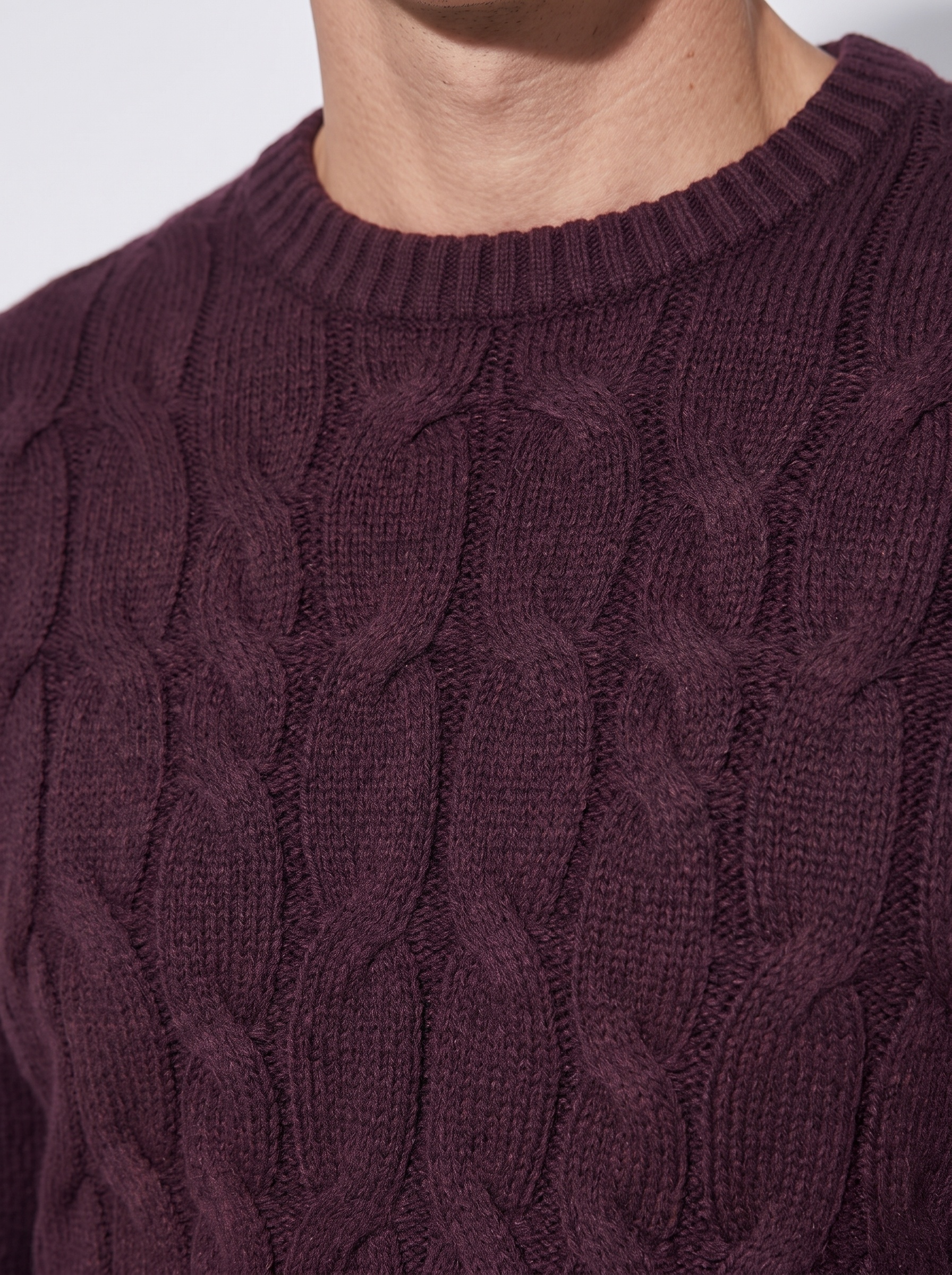 Markup Uomo Maglieria Maglione Girocollo Trecce maglione