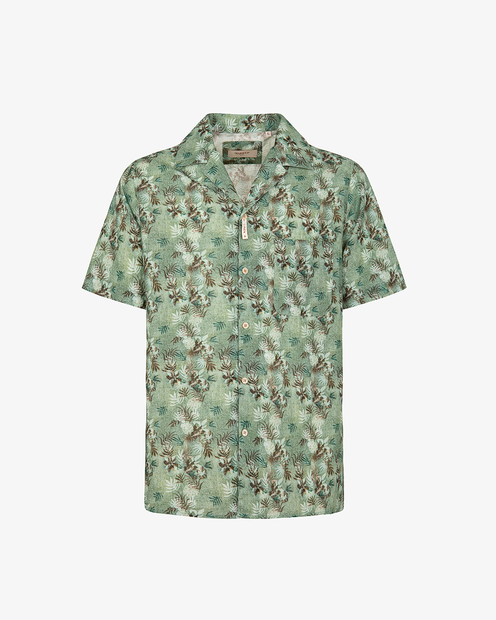 Markup Uomo Camicie Camicia cotone lino stampata