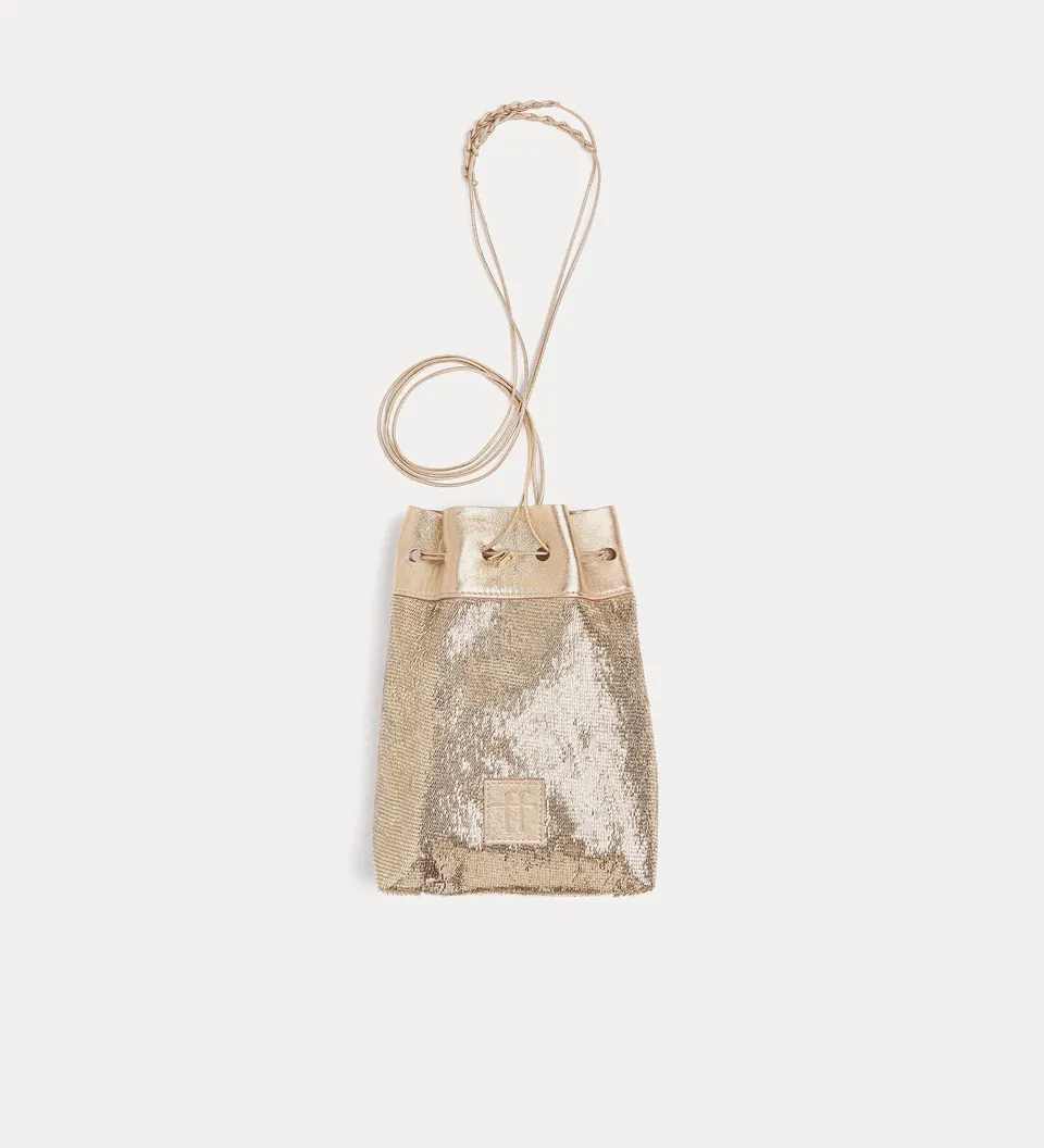 Forte borse e cinture Borsa bucket piatta platino