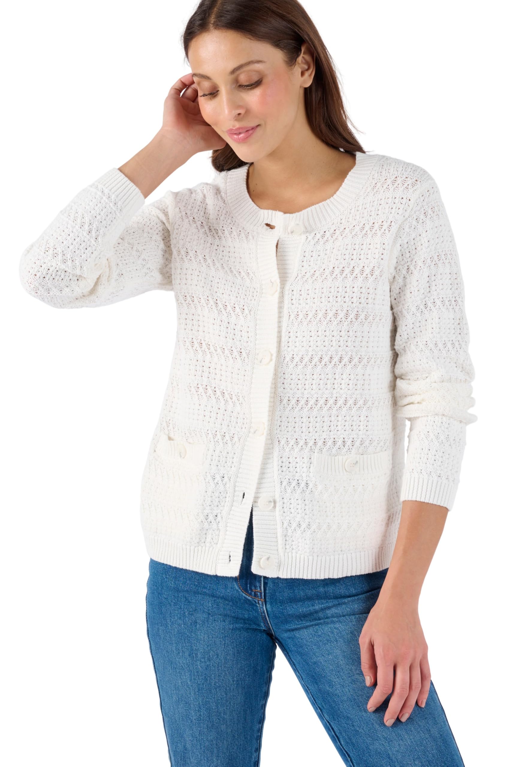 Damart Prêt-à-porter Cardigan Corto Maglia Cardigan taglia 54-56 in cotone