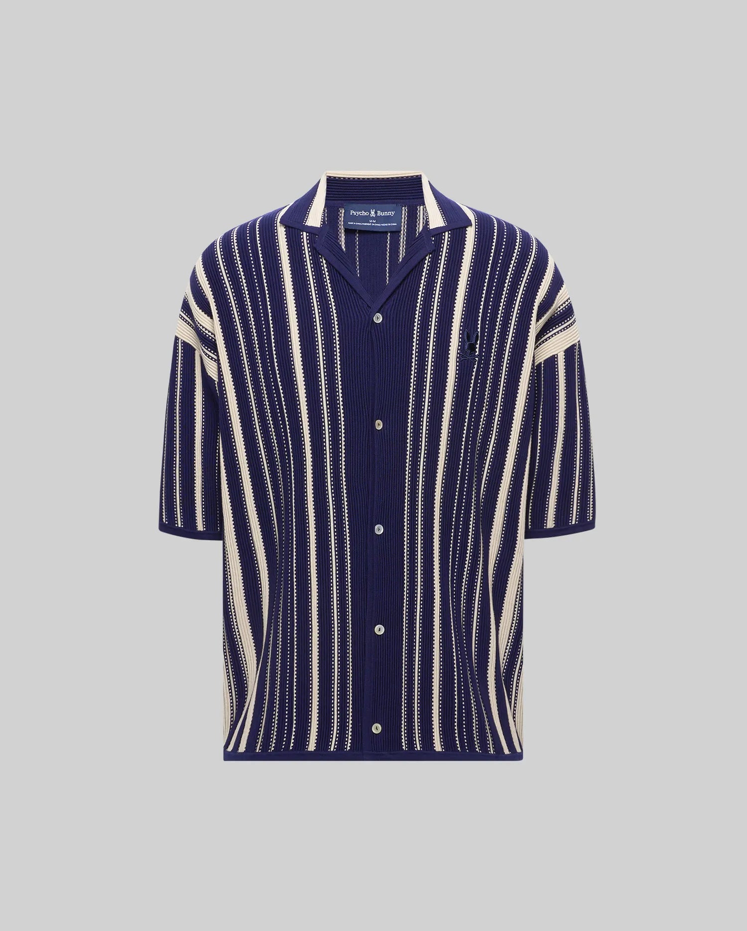 Psycho Bunny Men's Shirts Cliff Shirt camicia Evening Blue in cotone
