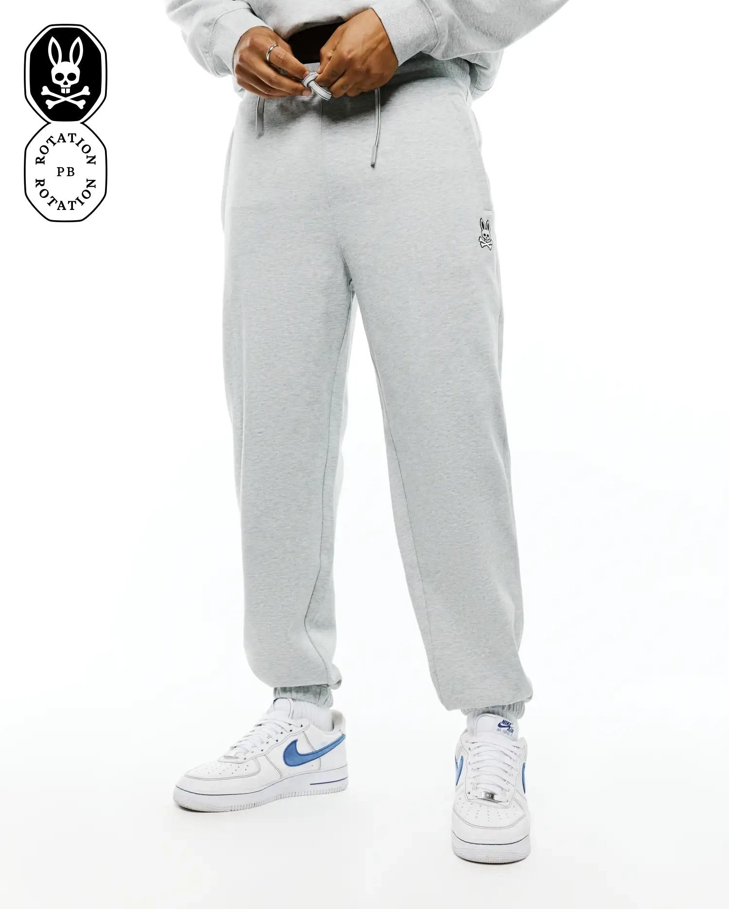 Psycho Bunny Men's Pants TERRENCE MB0800092 pantaloni tuta grigio felpati